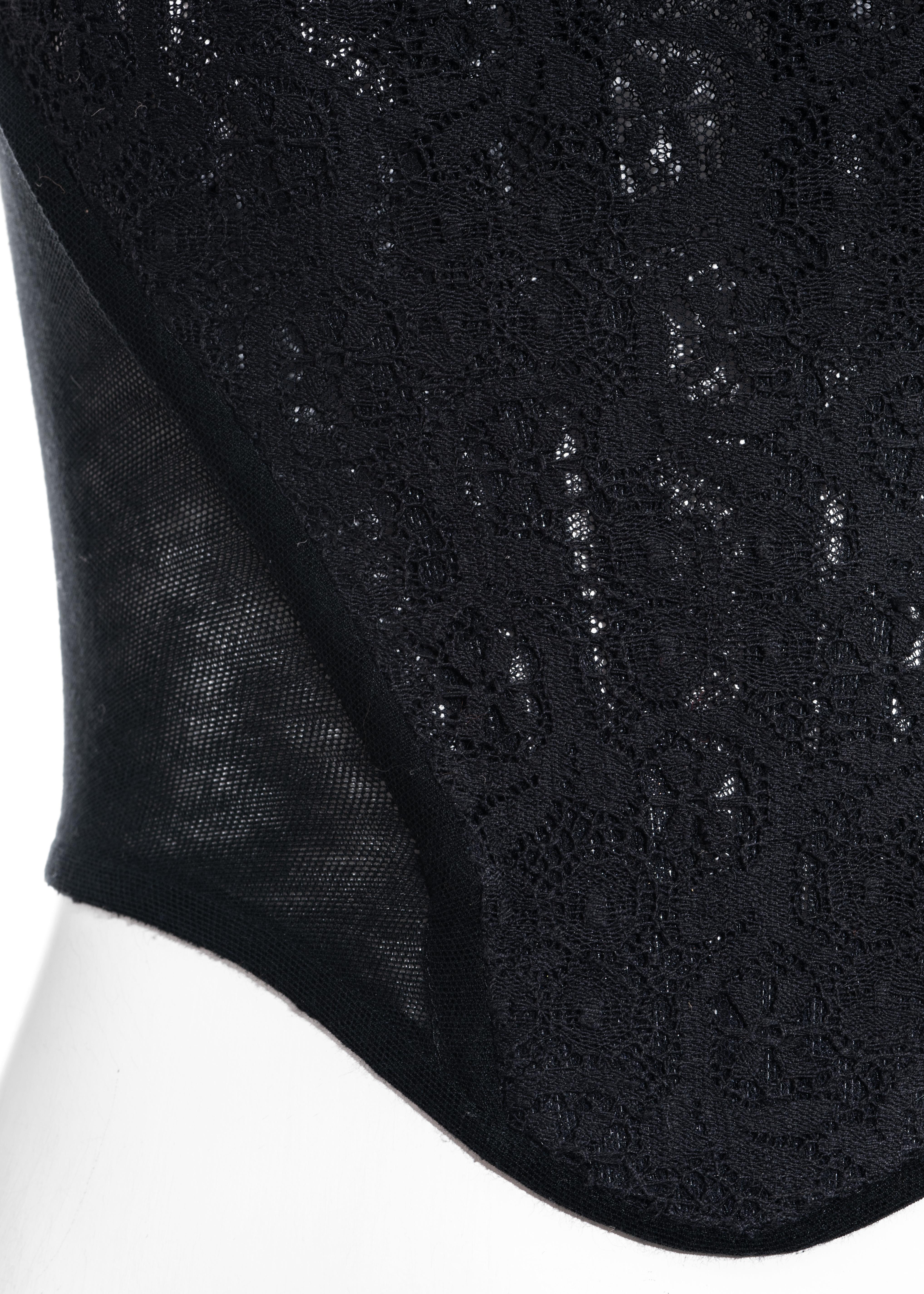 Vivienne Westwood Korsett aus schwarzer Baumwollspitze und Netz, H/W 1994 (Schwarz) im Angebot