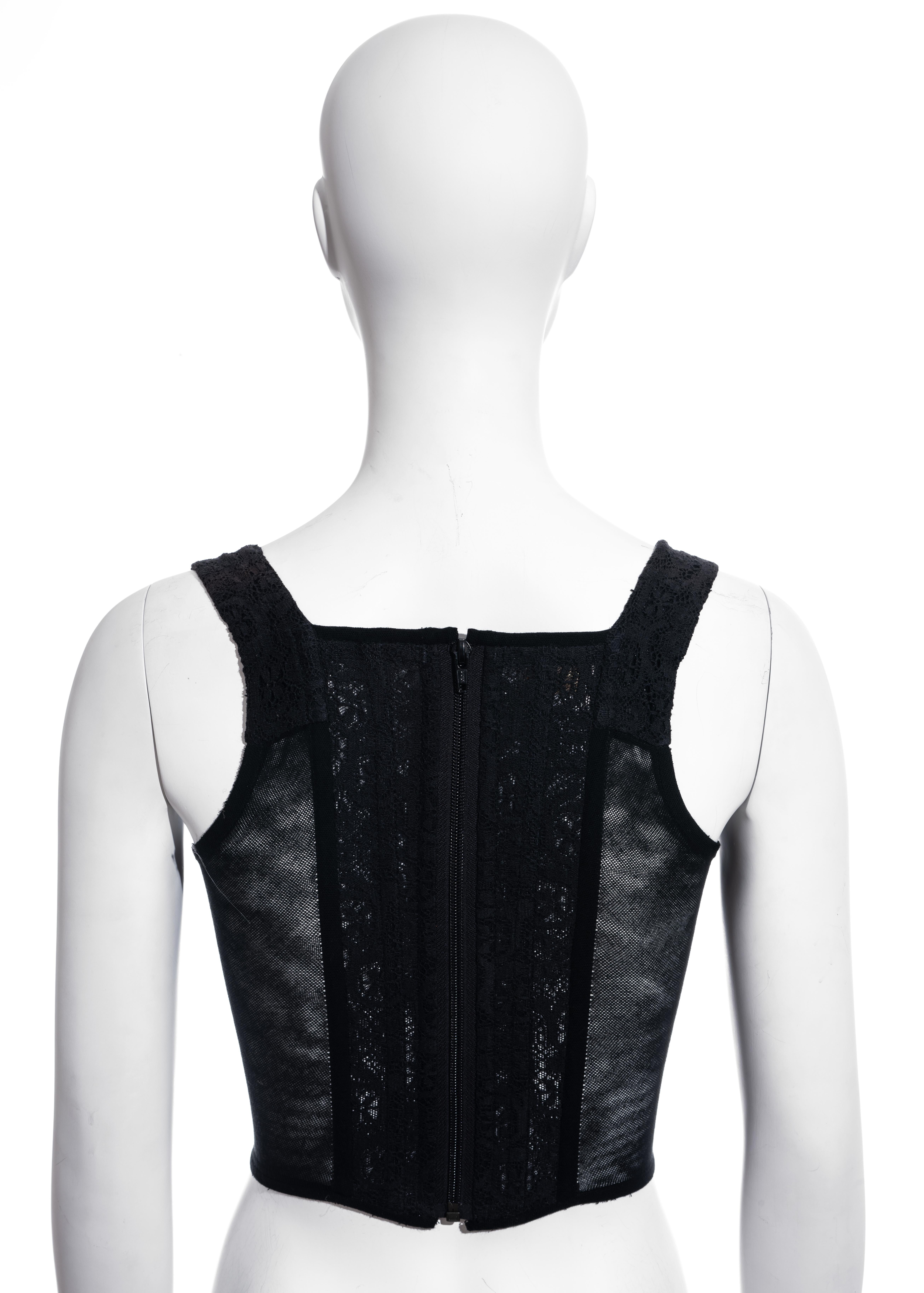 Vivienne Westwood black cotton lace and mesh corset, fw 1994 For Sale 1