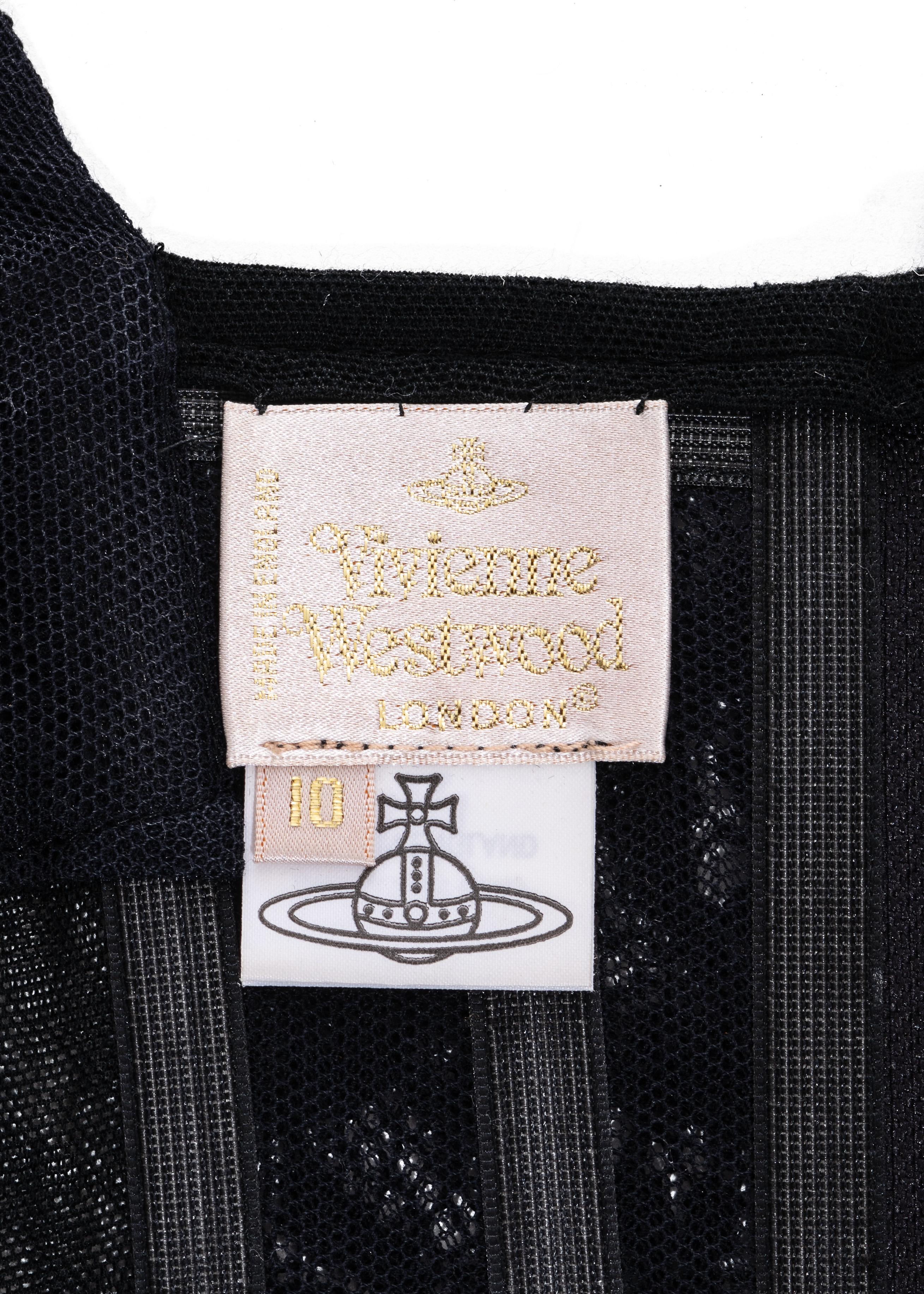 Vivienne Westwood black cotton lace and mesh corset, fw 1994 For Sale 2