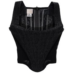 Used Vivienne Westwood black cotton lace and mesh corset, fw 1994