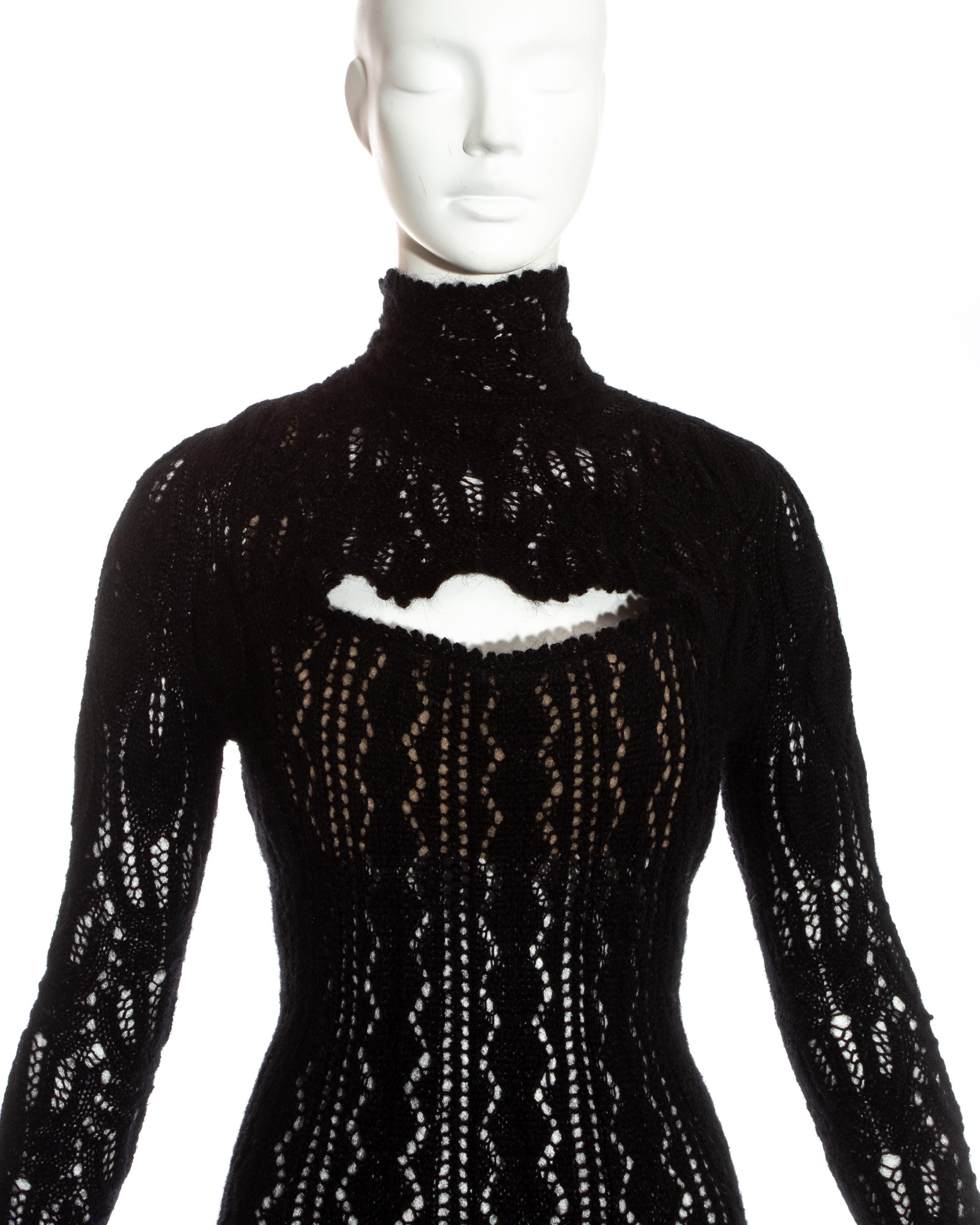 Vivienne Westwood black crochet knit corseted mini dress with cut out ...