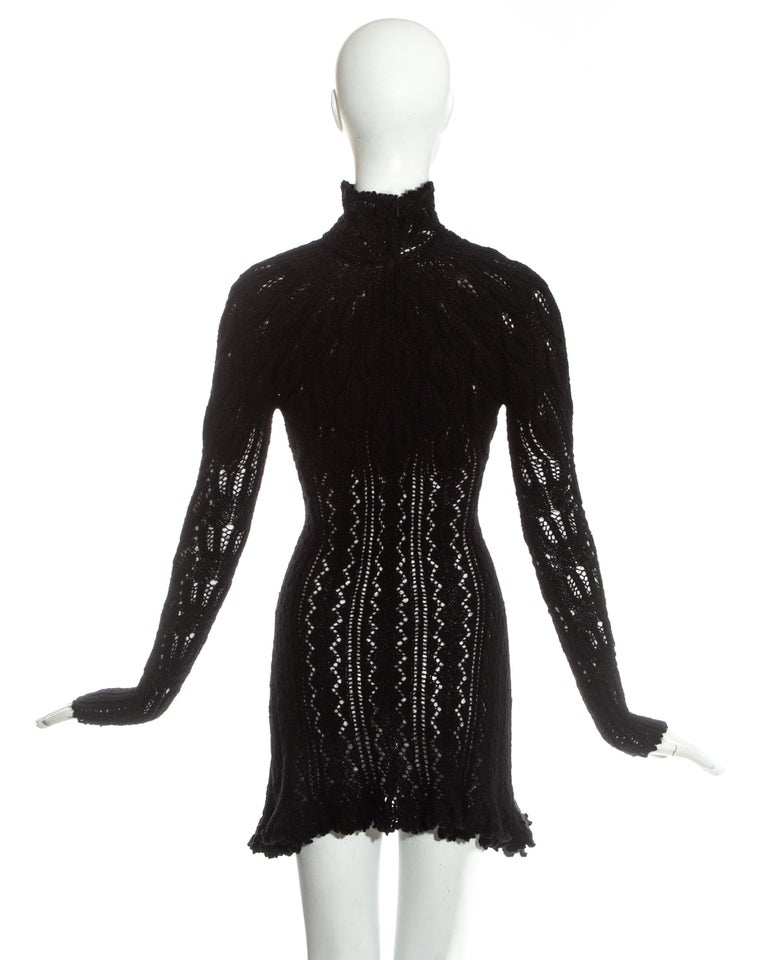 Vivienne Westwood black crochet knit corseted mini dress with cut out ...