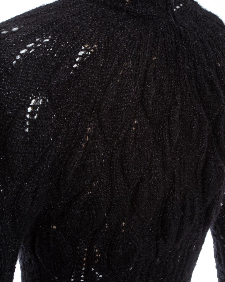 Vivienne Westwood black crochet knit corseted mini dress with cut out, fw  1993