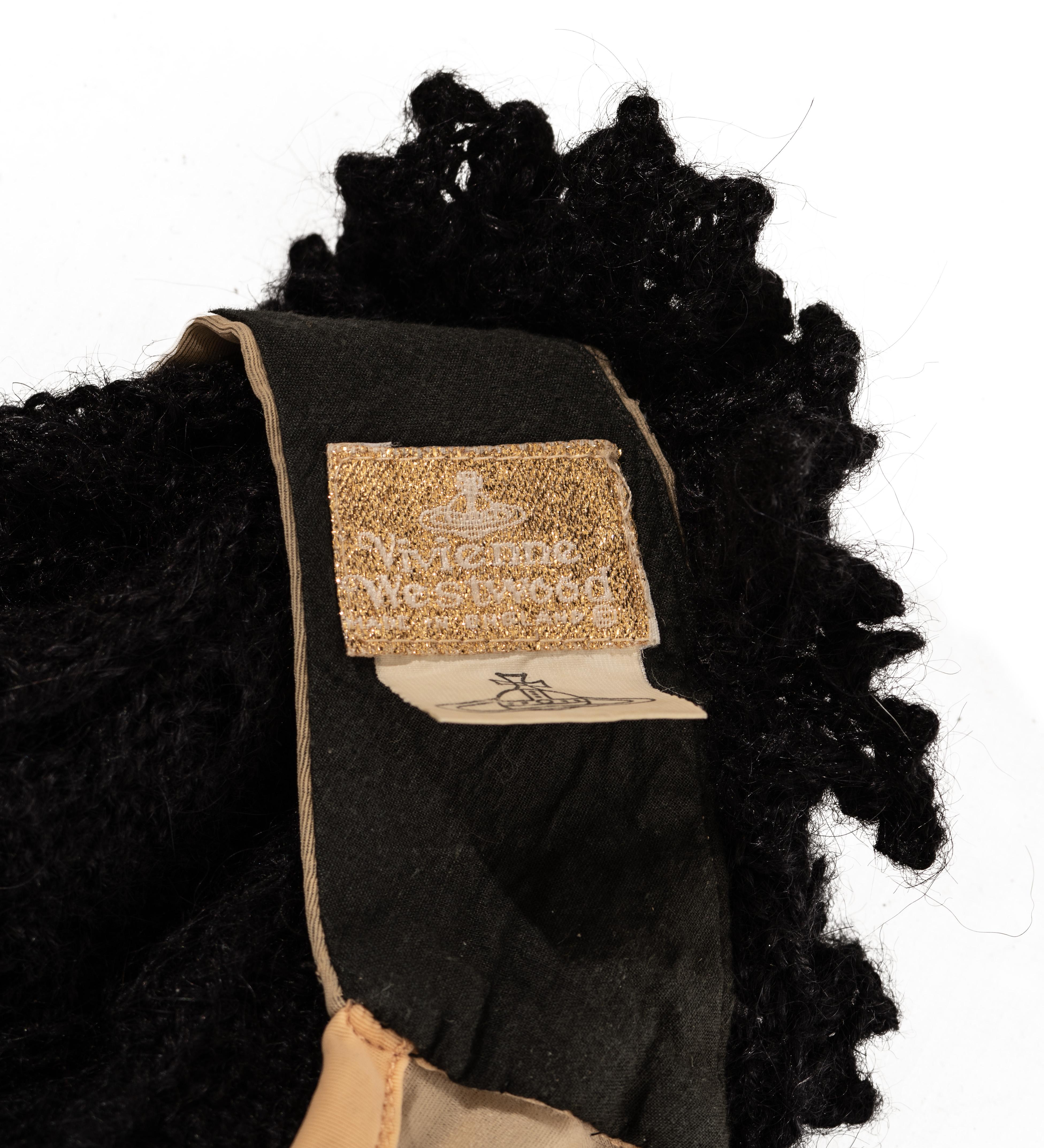 Women's Vivienne Westwood black crochet wool off-shoulder corset, fw 1993