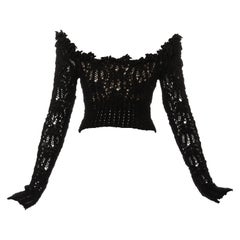 Vivienne Westwood black crochet wool off-shoulder corset, fw 1993