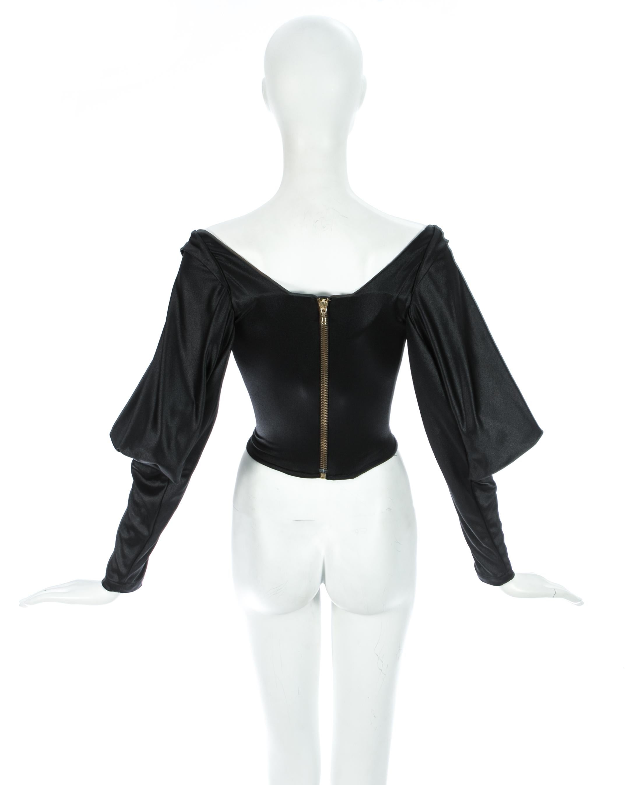 Vivienne Westwood black draped off the shoulder evening corset, ca. 1997 1