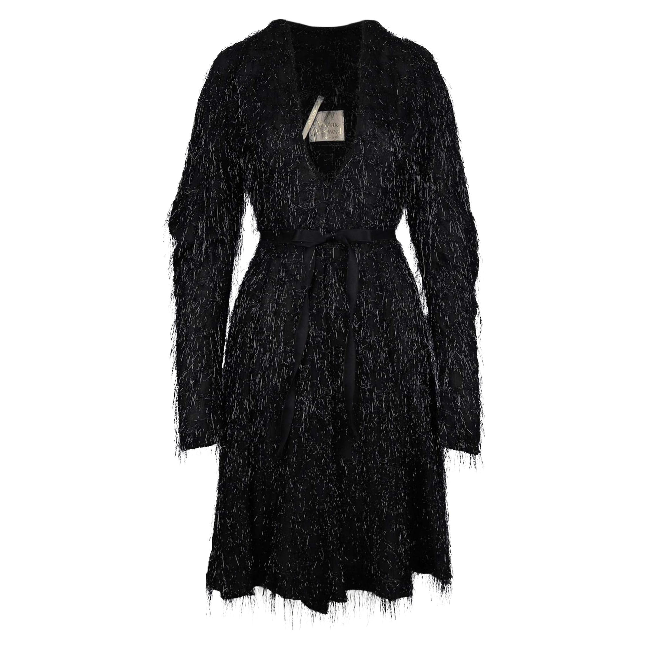 Vivienne Westwood Schwarzes Kleid mit glitzernden Fransen- '10er Jahre im Angebot