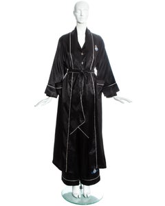 Vivienne Westwood black embroidered 3 piece pyjama suit, ss 1993