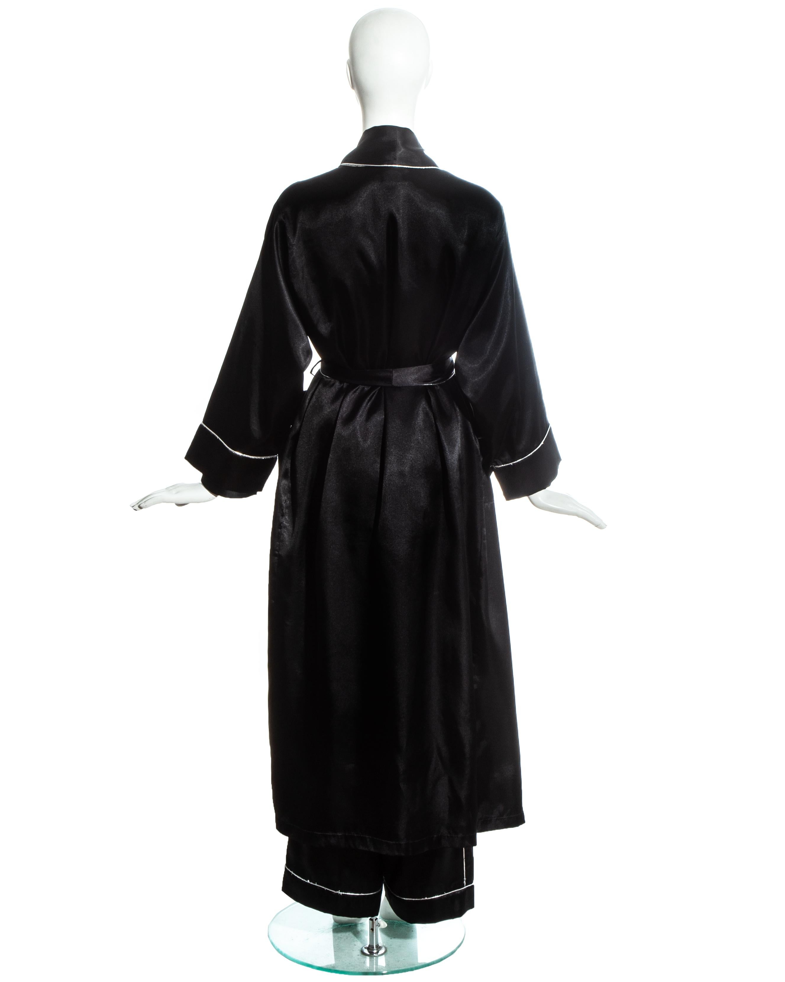 Women's Vivienne Westwood black embroidered 3 piece pyjama suit, ss 1993 For Sale