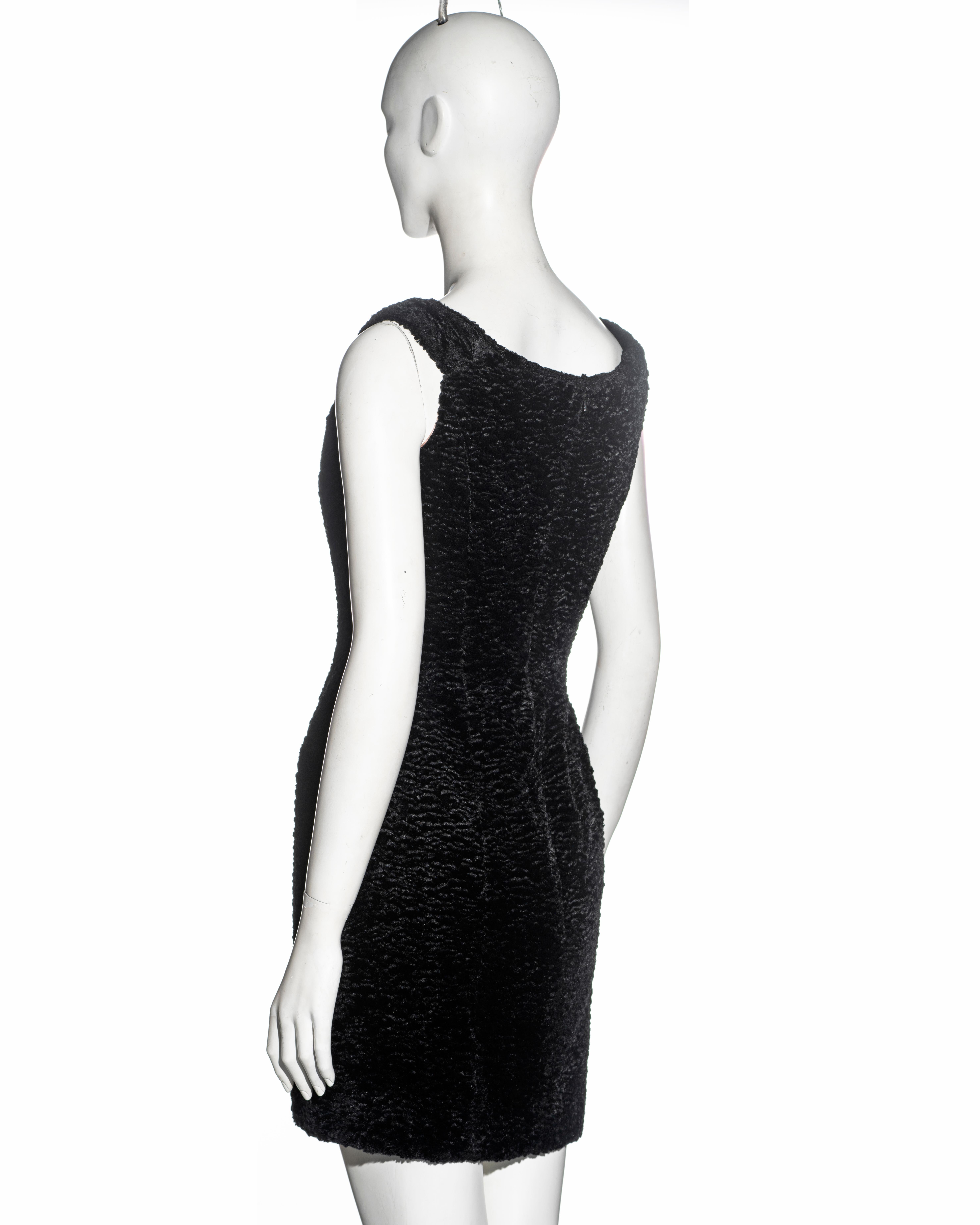 Vivienne Westwood black faux fur mini dress with built in corset, fw 1994 For Sale 3