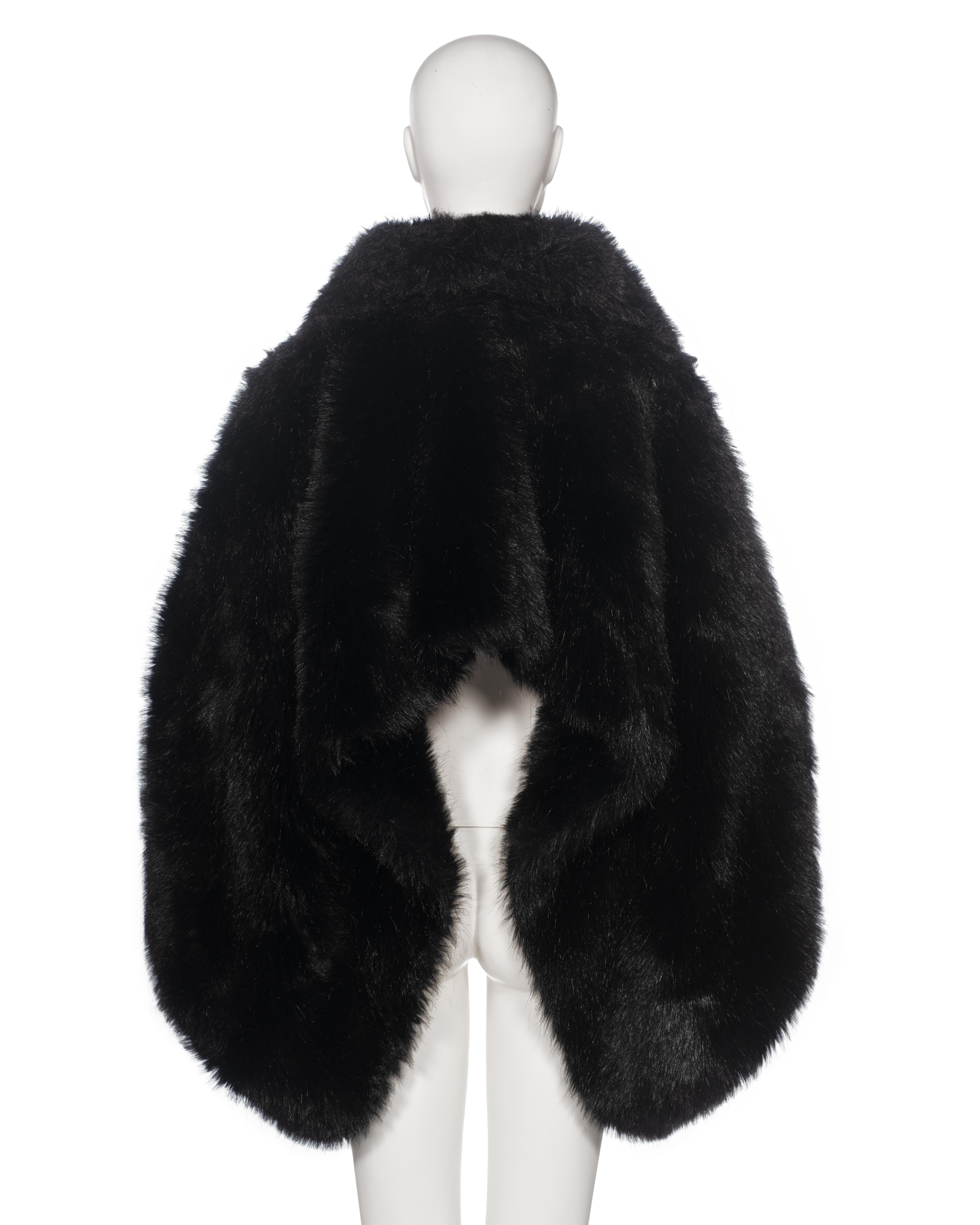 Vivienne Westwood Black Faux Fur Oversized Cropped Jacket, fw 1993 For Sale 6