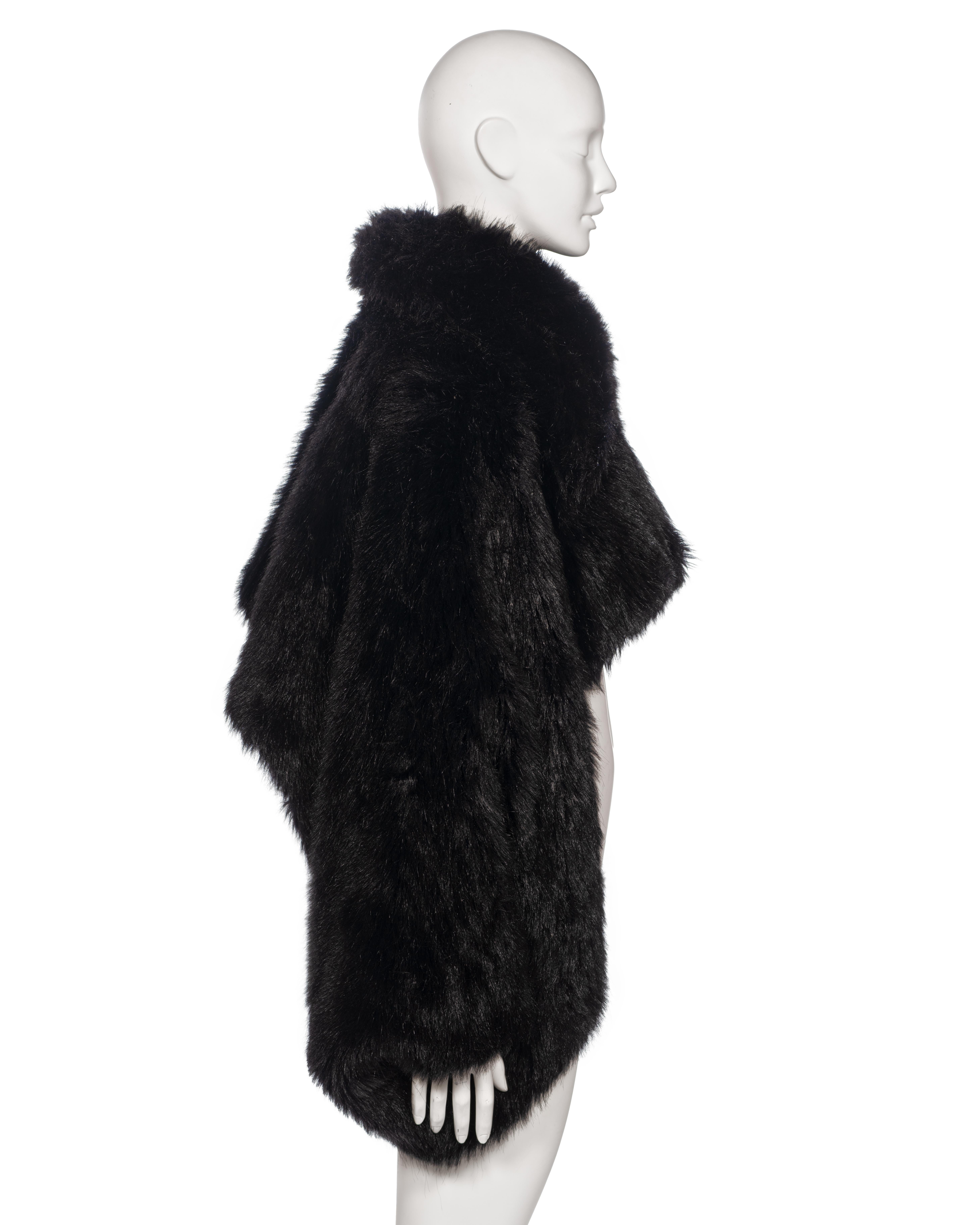 Vivienne Westwood Black Faux Fur Oversized Cropped Jacket, fw 1993 For Sale 4