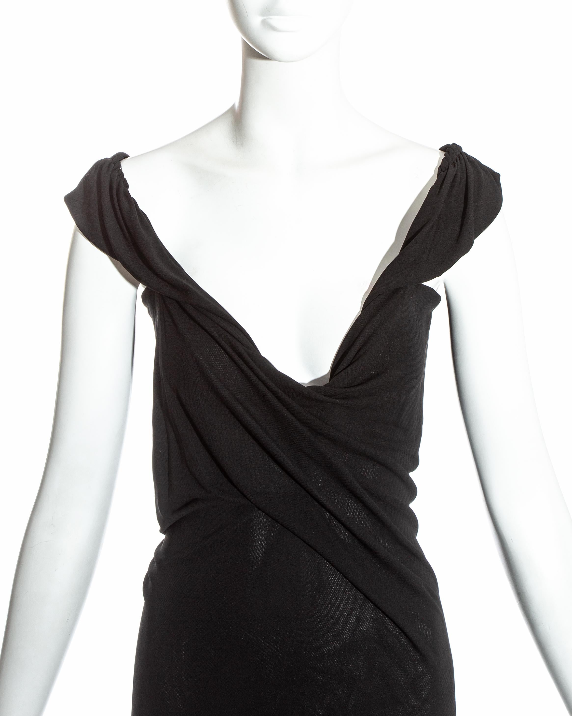 Black Vivienne Westwood black jersey draped maxi shoulder, ss 1997