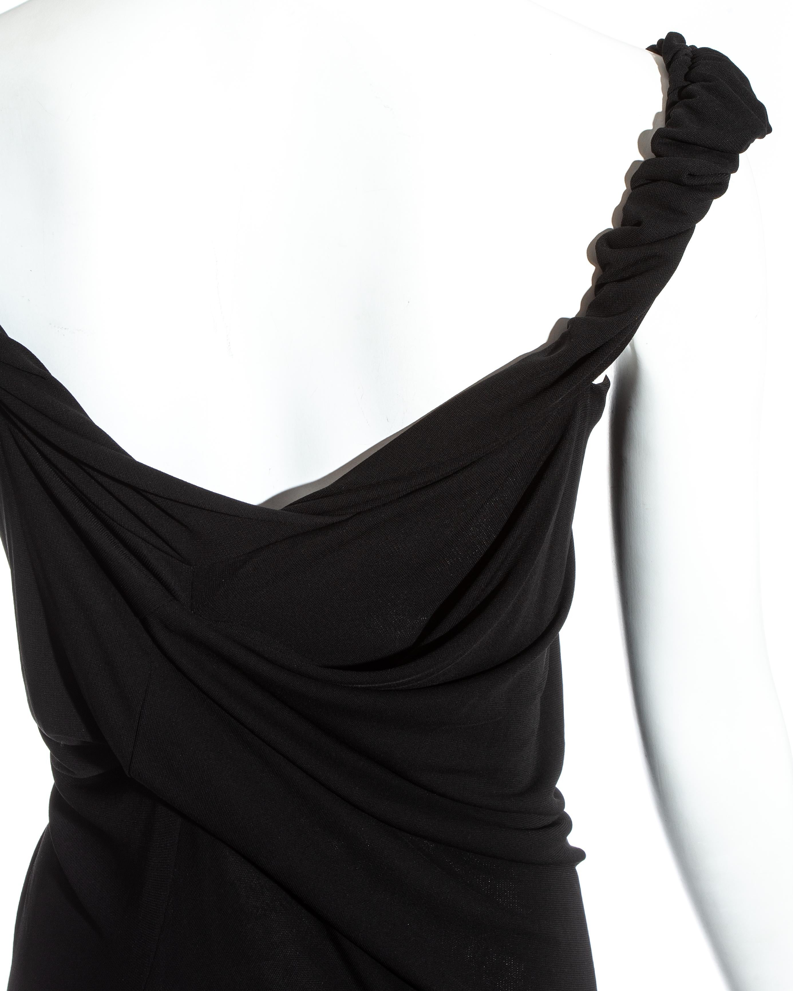 Vivienne Westwood black jersey draped maxi shoulder, ss 1997 2