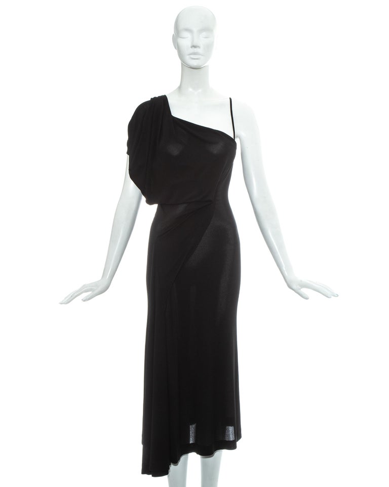 Vivienne Westwood black jersey draped slip dress, ss 1997 For Sale at ...