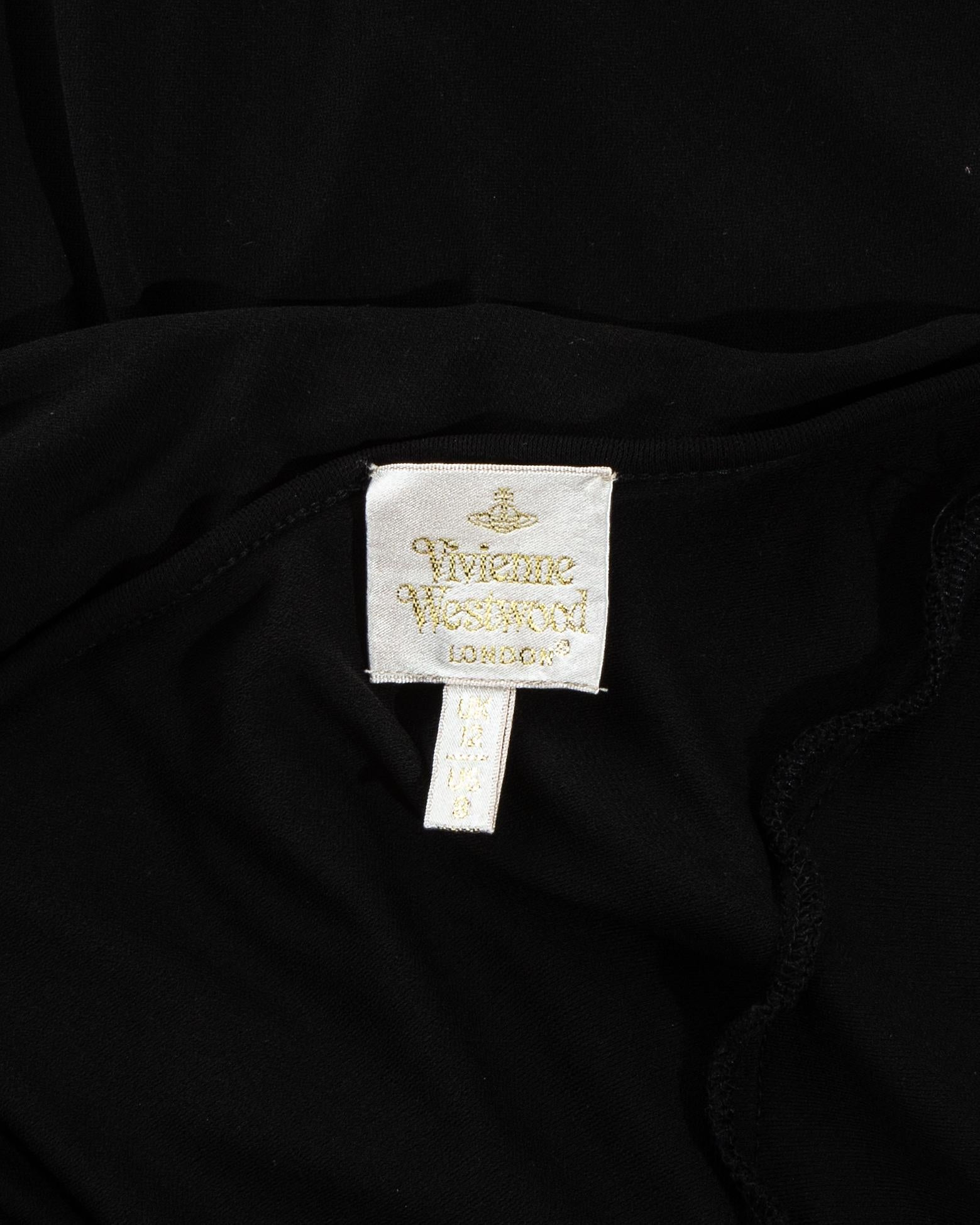 Black Vivienne Westwood black jersey draped slip dress, ss 1997 For Sale