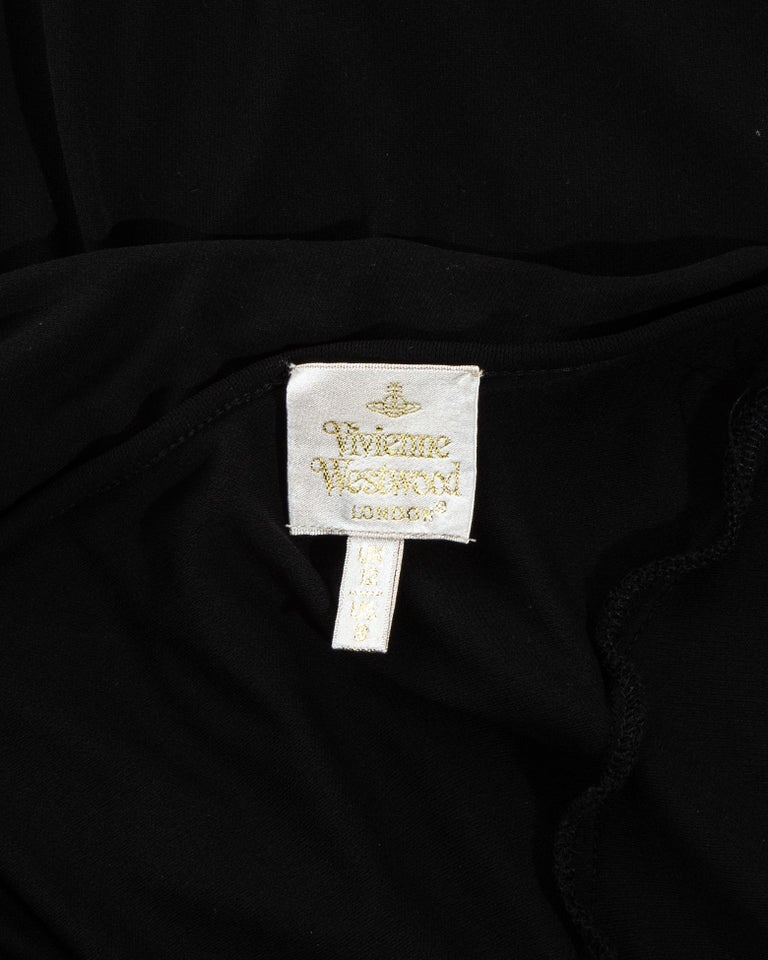 Vivienne Westwood black jersey draped slip dress, ss 1997 For Sale at ...