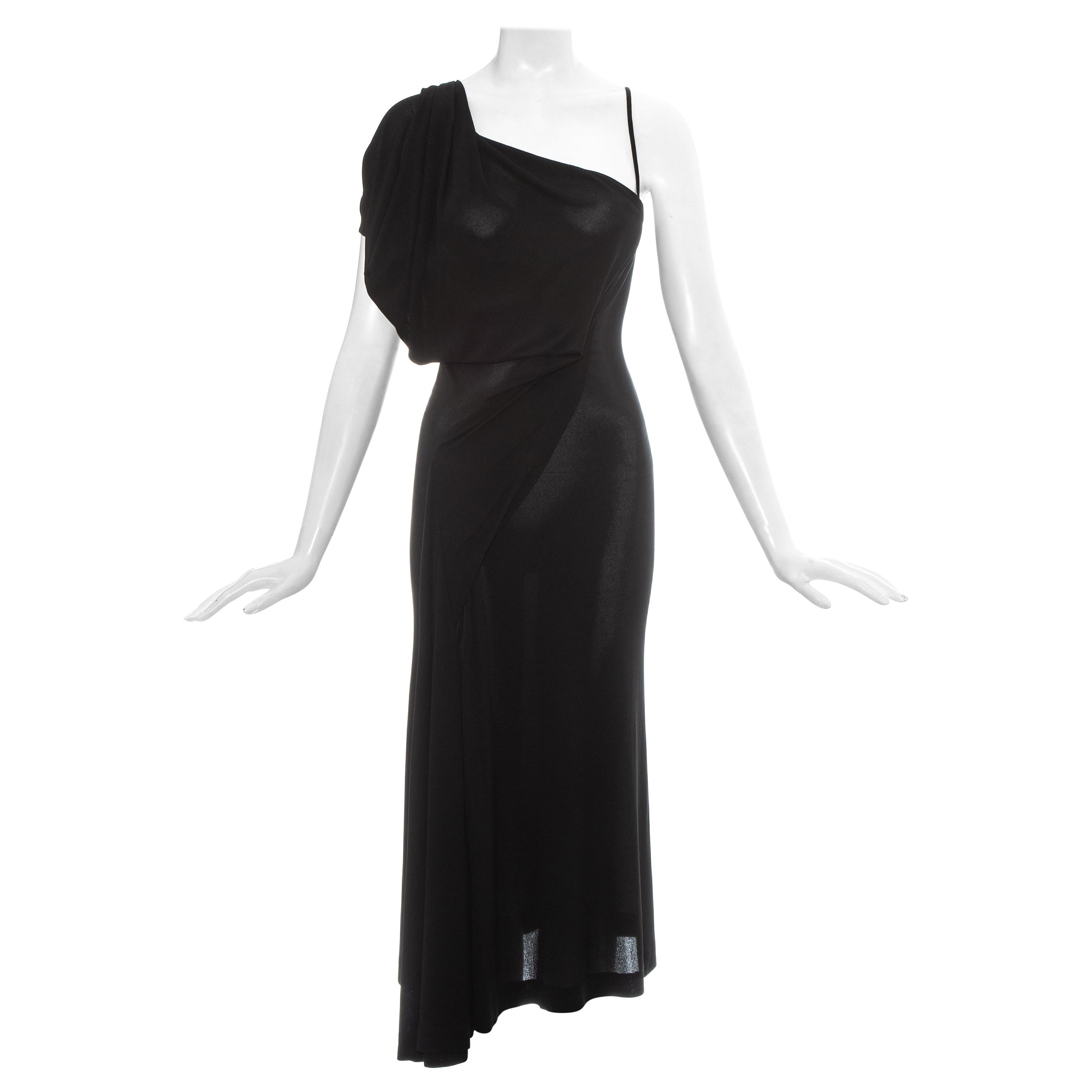 Vivienne Westwood black jersey draped slip dress, ss 1997 For Sale