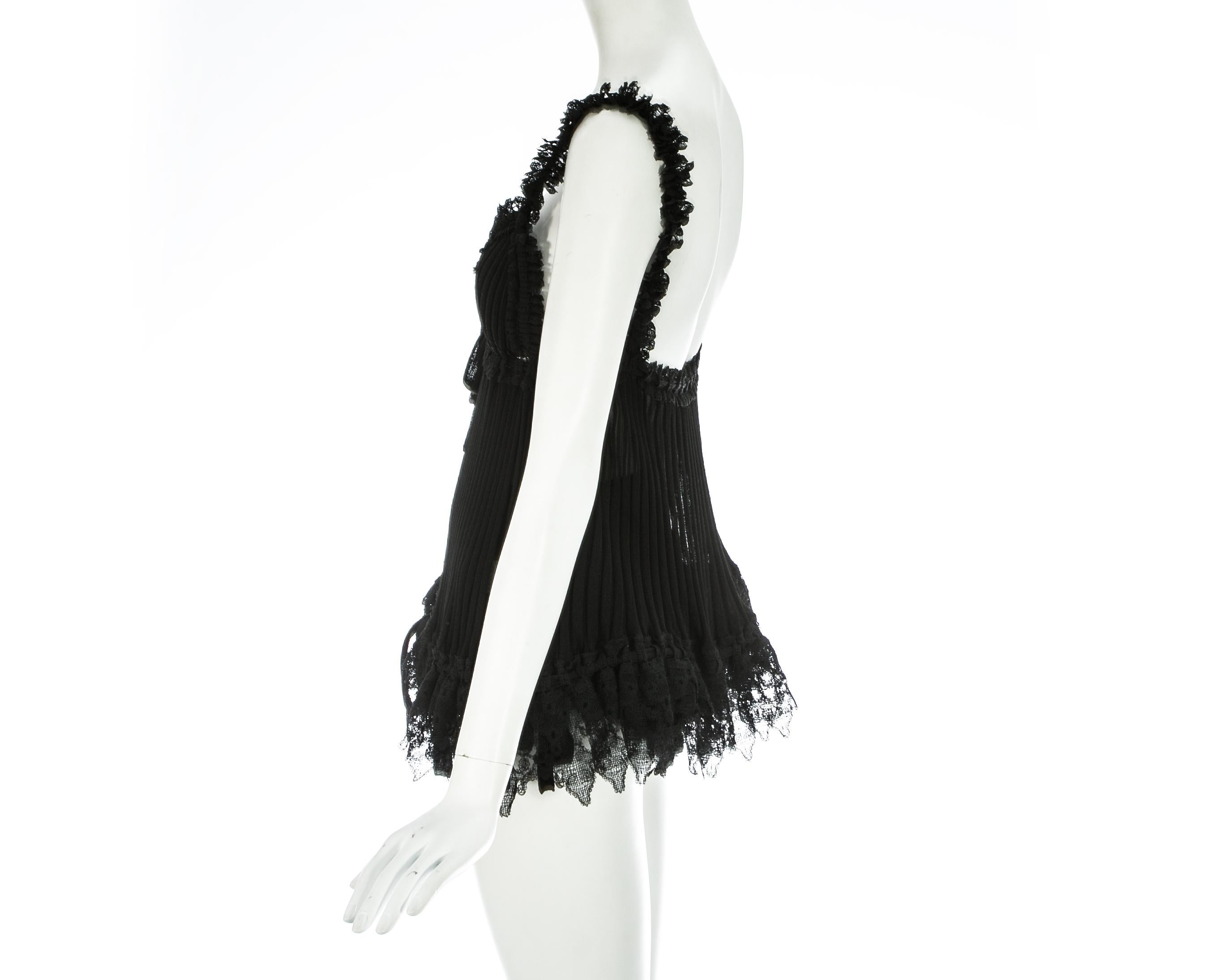 Vivienne Westwood black knitted lurex knickers and babydoll vest set, S/S 1994 In Good Condition In London, GB