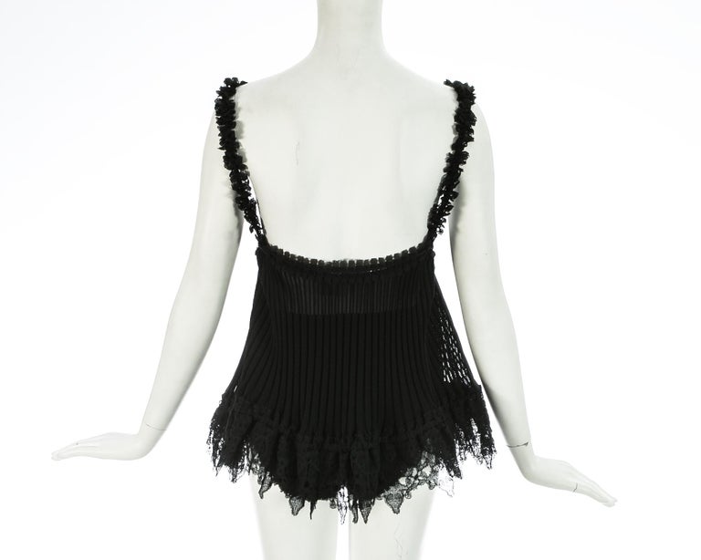 Vivienne Westwood black knitted lurex knickers and babydoll vest set, S ...