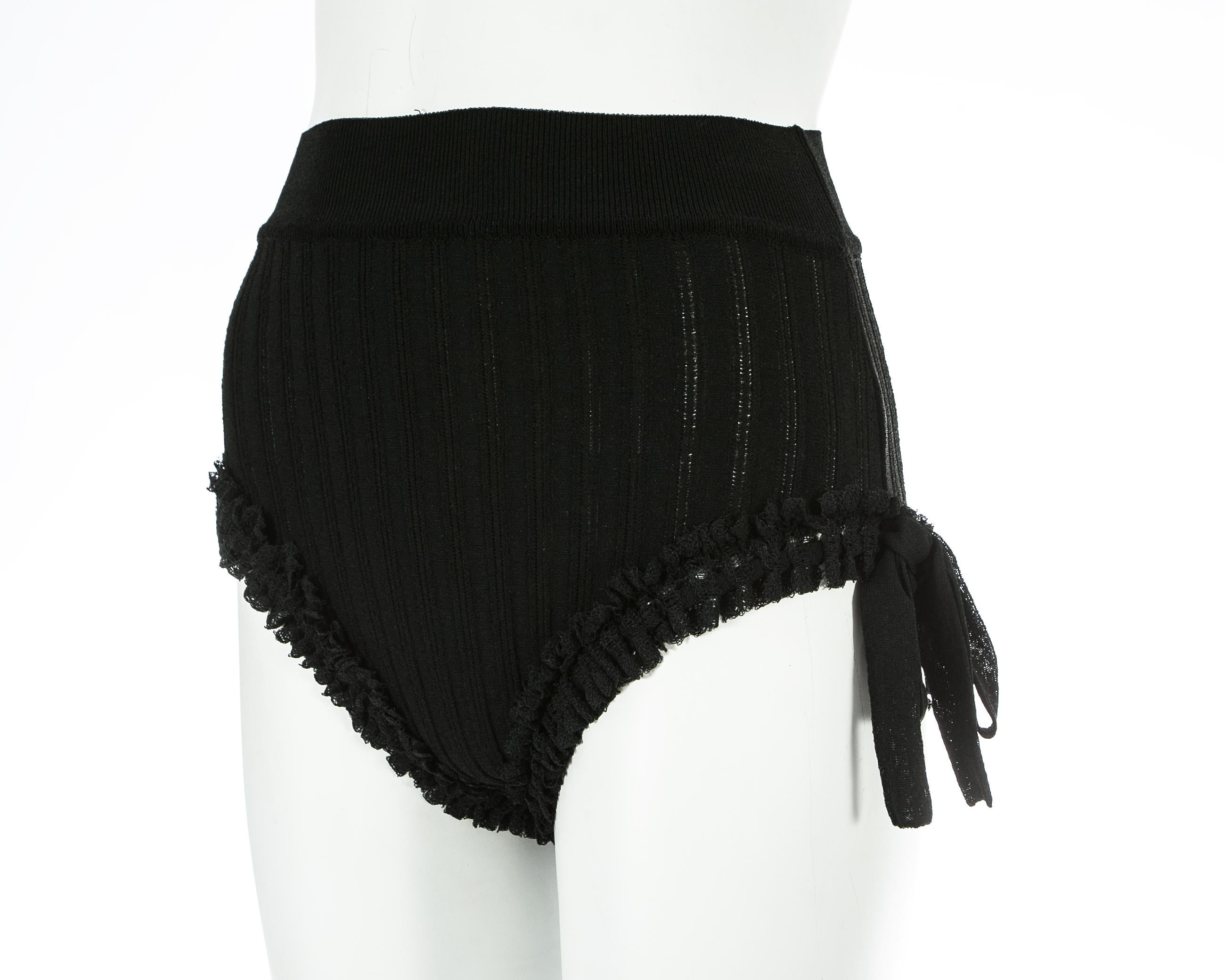 Vivienne Westwood black knitted lurex knickers and babydoll vest set, S/S 1994 1