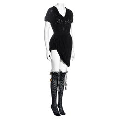 Vivienne Westwood black knitted sweater top, skirt and socks set, fw 1994