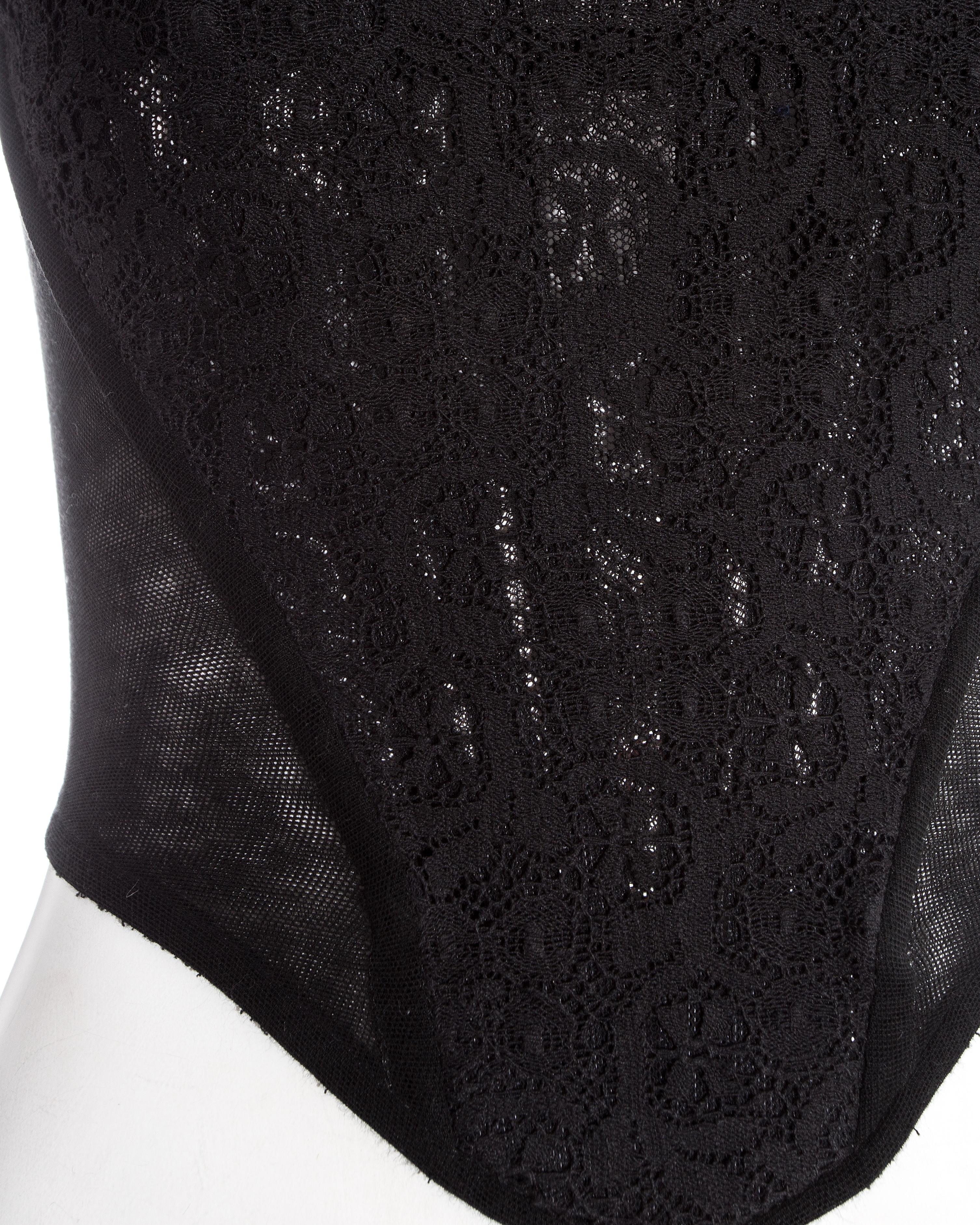Black Vivienne Westwood black lace and mesh corset, fw 1994 For Sale