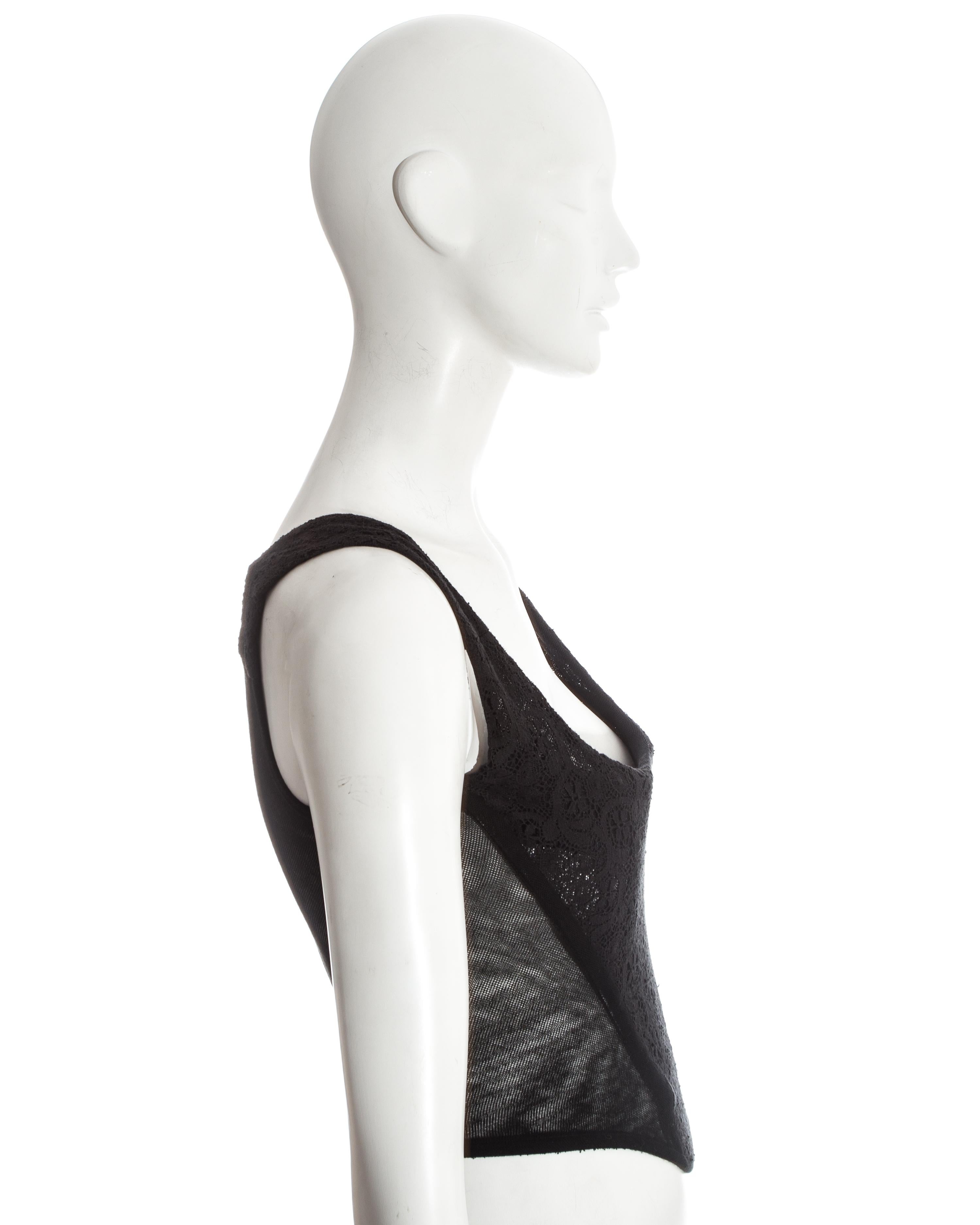 Vivienne Westwood black lace and mesh corset, fw 1994 In Excellent Condition For Sale In London, London