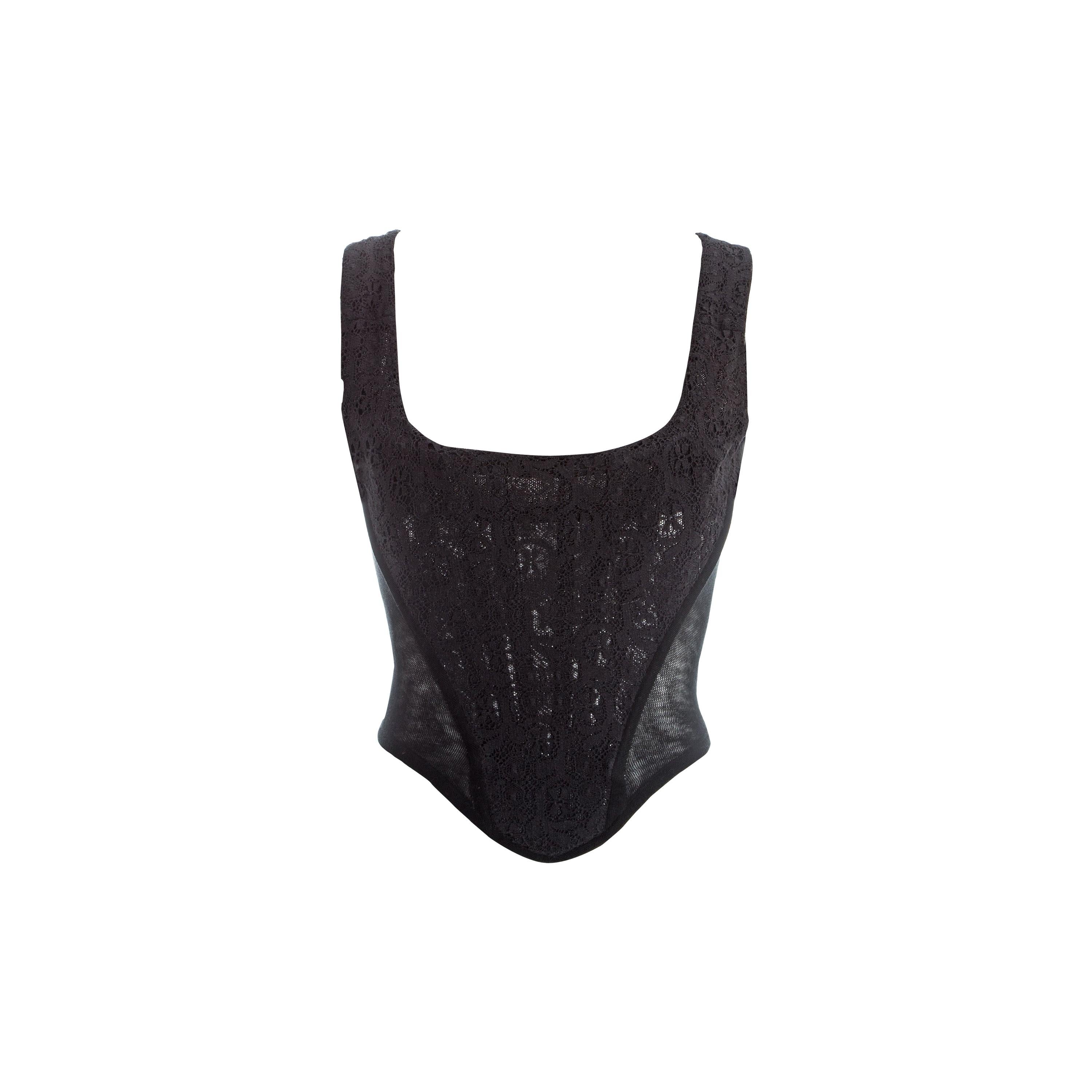 Vivienne Westwood black lace and mesh corset, fw 1994