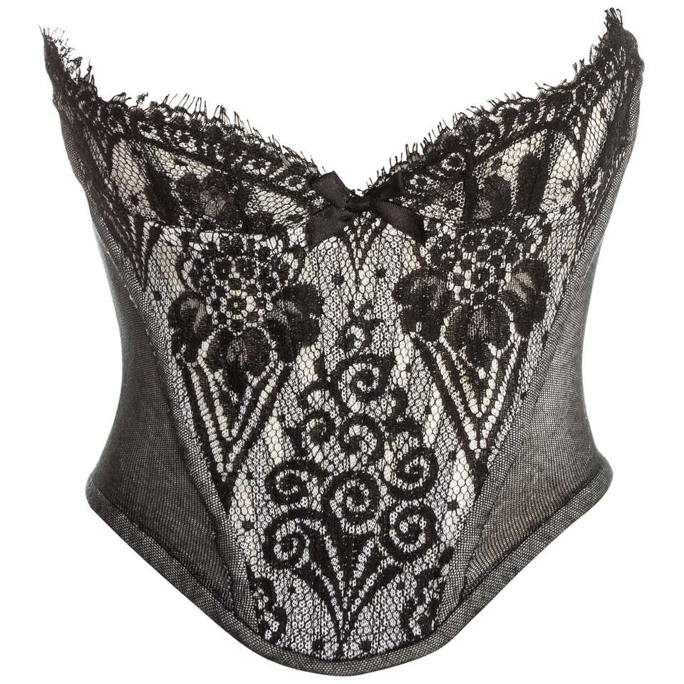 Vivienne Westwood black lace bustier corset, fw 1994 at 1stDibs ...