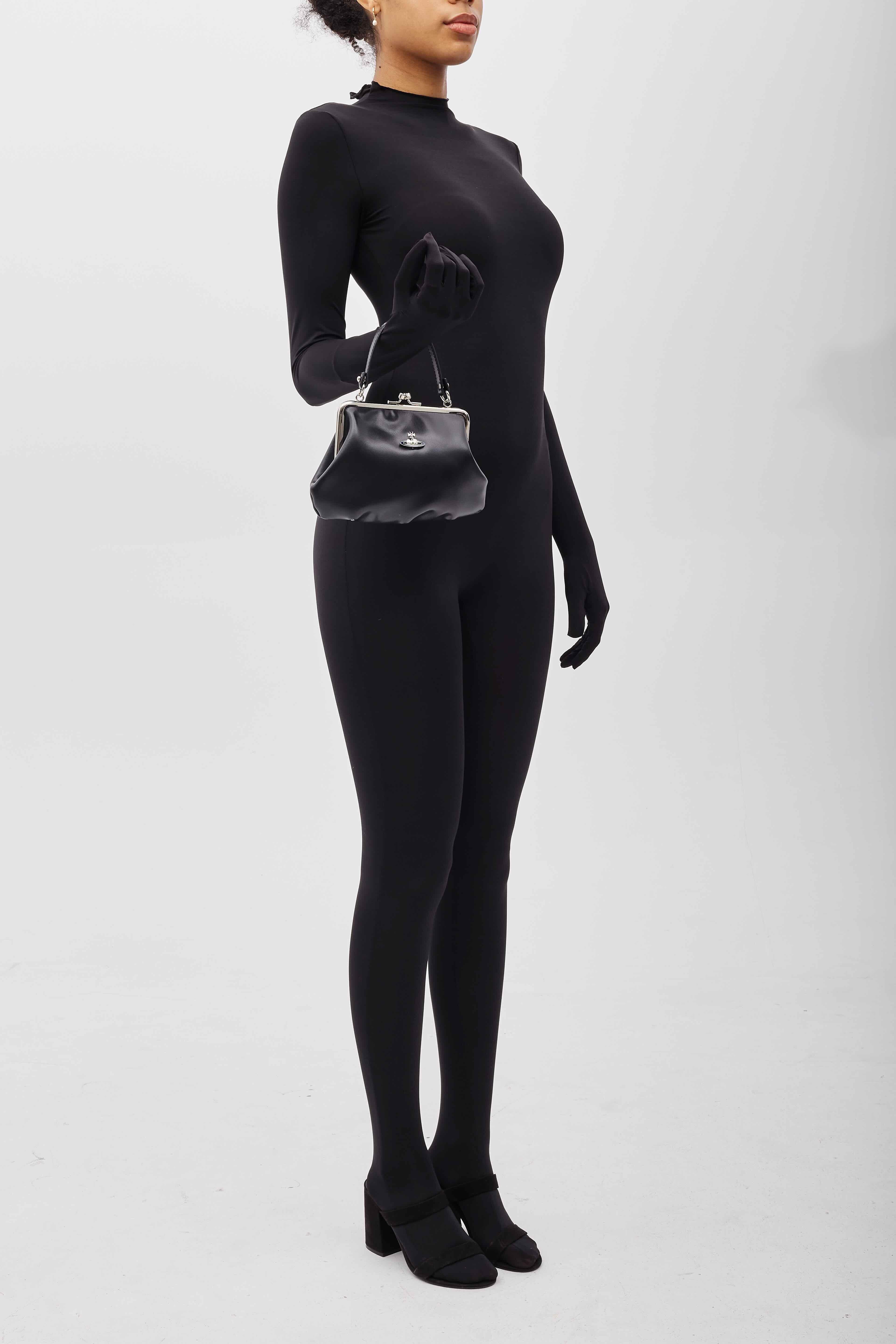 Vivienne Westwood Black Leather Granny Frame Bag For Sale 4