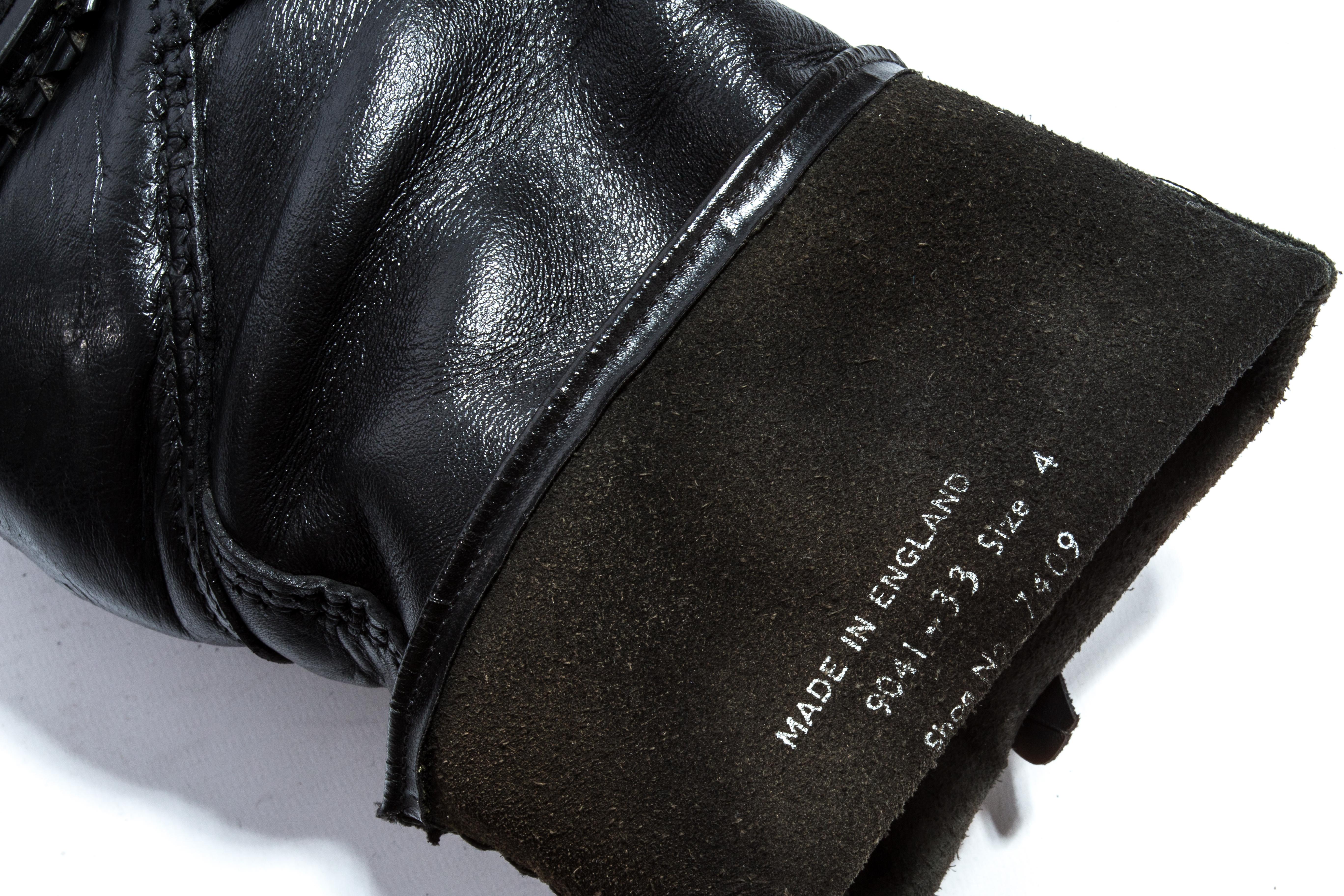 Vivienne Westwood black leather platform buckle boots, ss 1992 In Good Condition In London, GB
