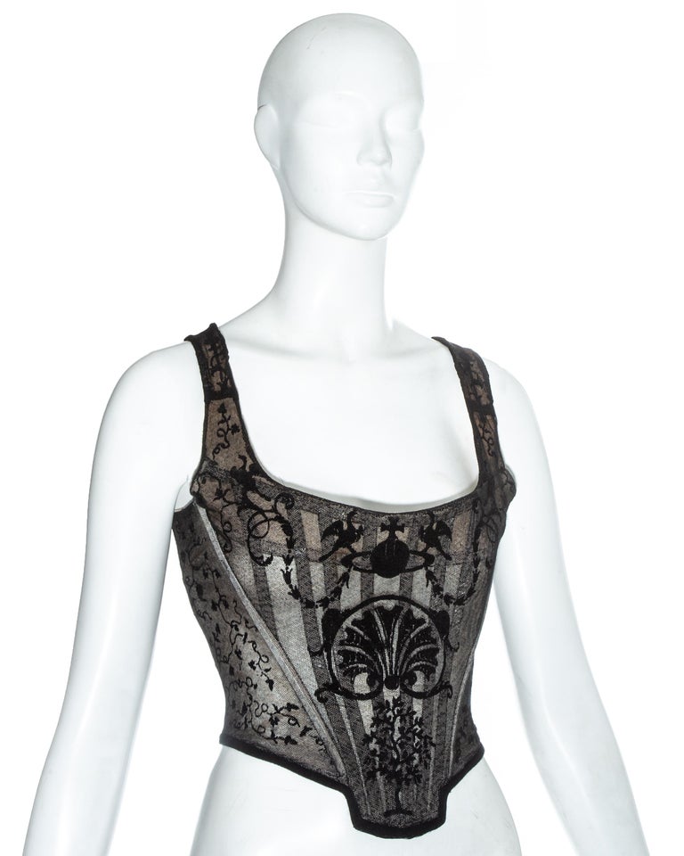 Vivienne Westwood black mesh corset, ss 1992 at 1stDibs | vivienne