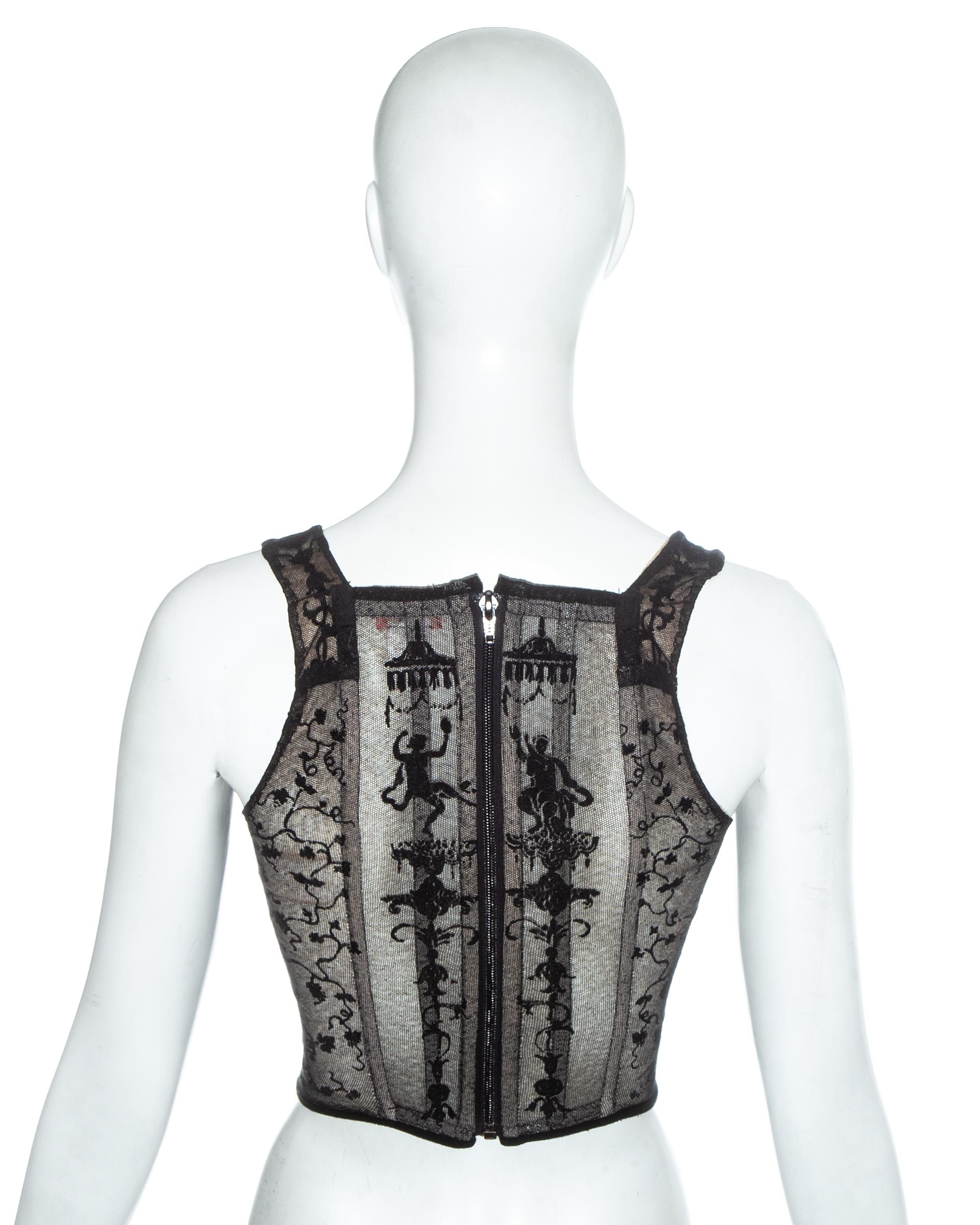 Vivienne Westwood black mesh corset, ss 1992 2