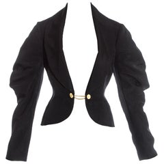 Vivienne Westwood black moire cotton shawl lapel tailored jacket, ss 1994