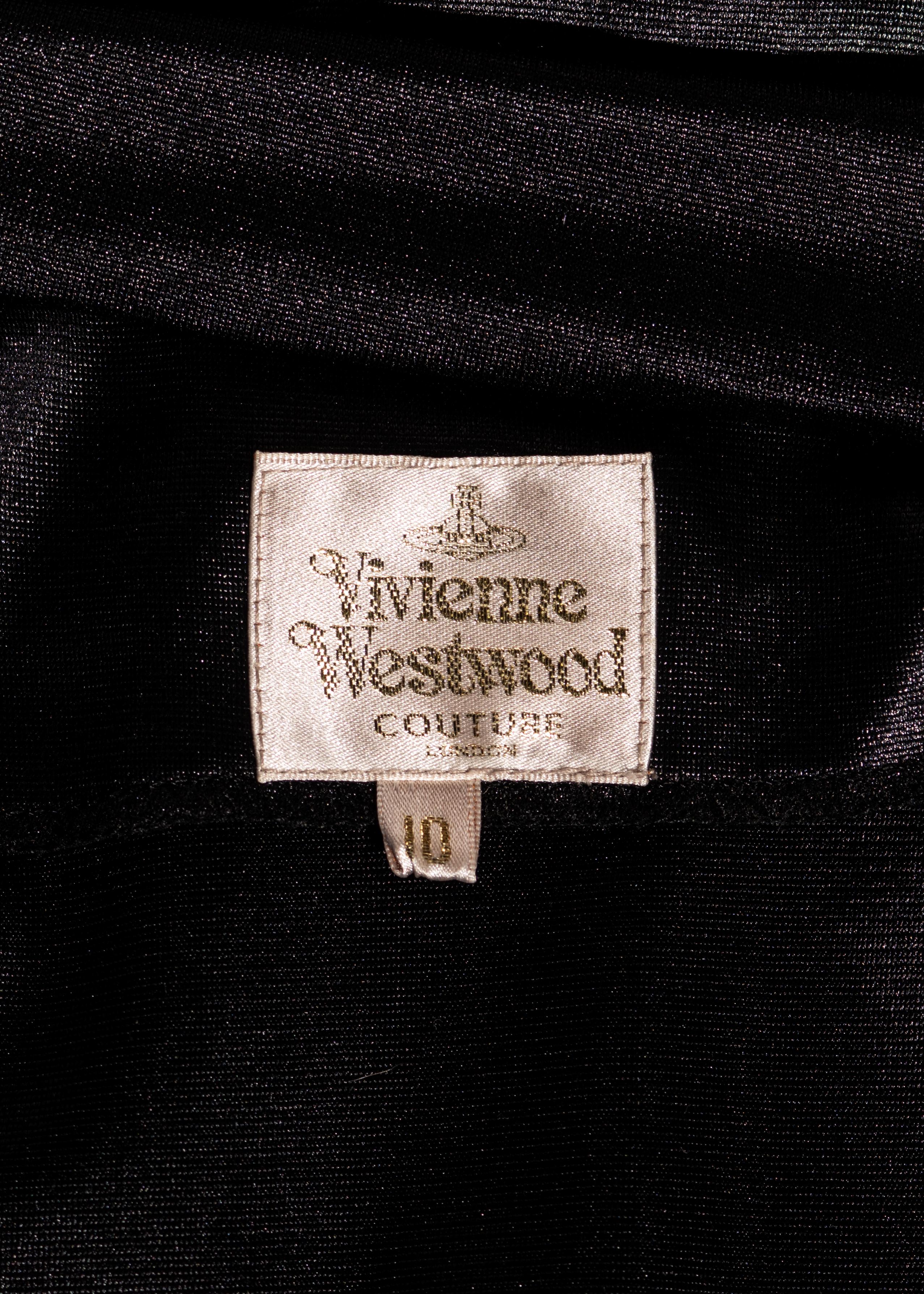 Vivienne Westwood black nylon off shoulder draped evening dress, fw 1997 For Sale 1