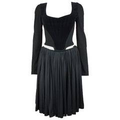Vivienne Westwood Black Pleated Skirt, AW 1987, "Harris Tweed" One Size