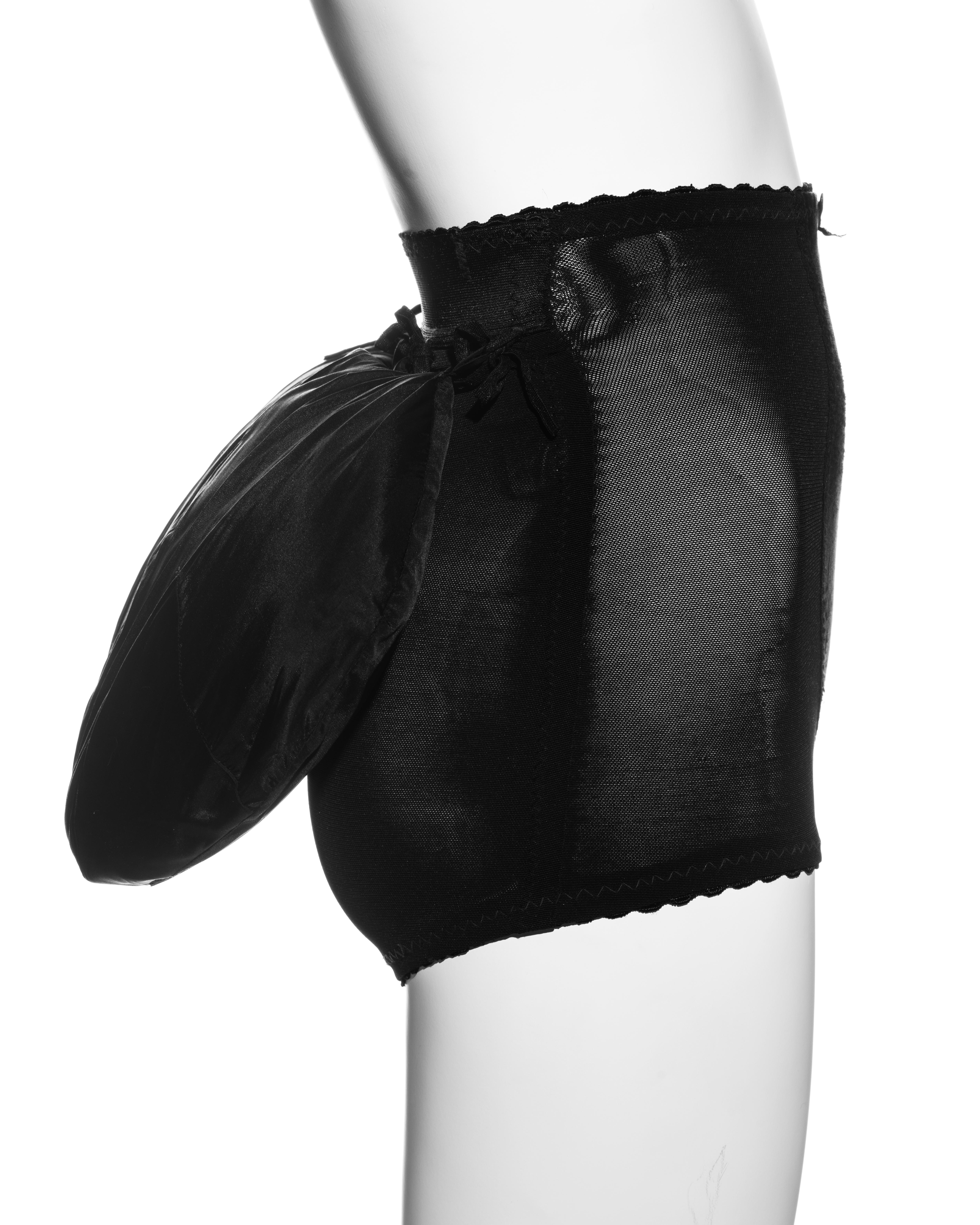 Vivienne Westwood black power mesh and satin panties and bustle set, ss 1995 In Good Condition In London, GB