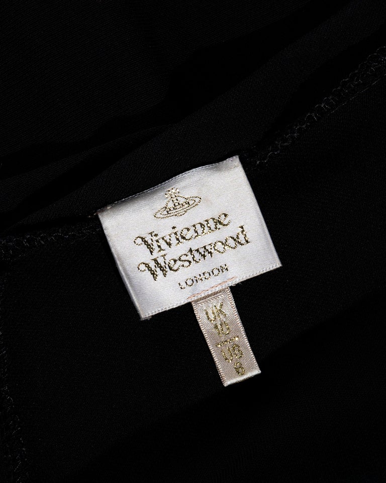 Vivienne Westwood black rayon off-shoulder draped evening maxi dress, fw 1997 2