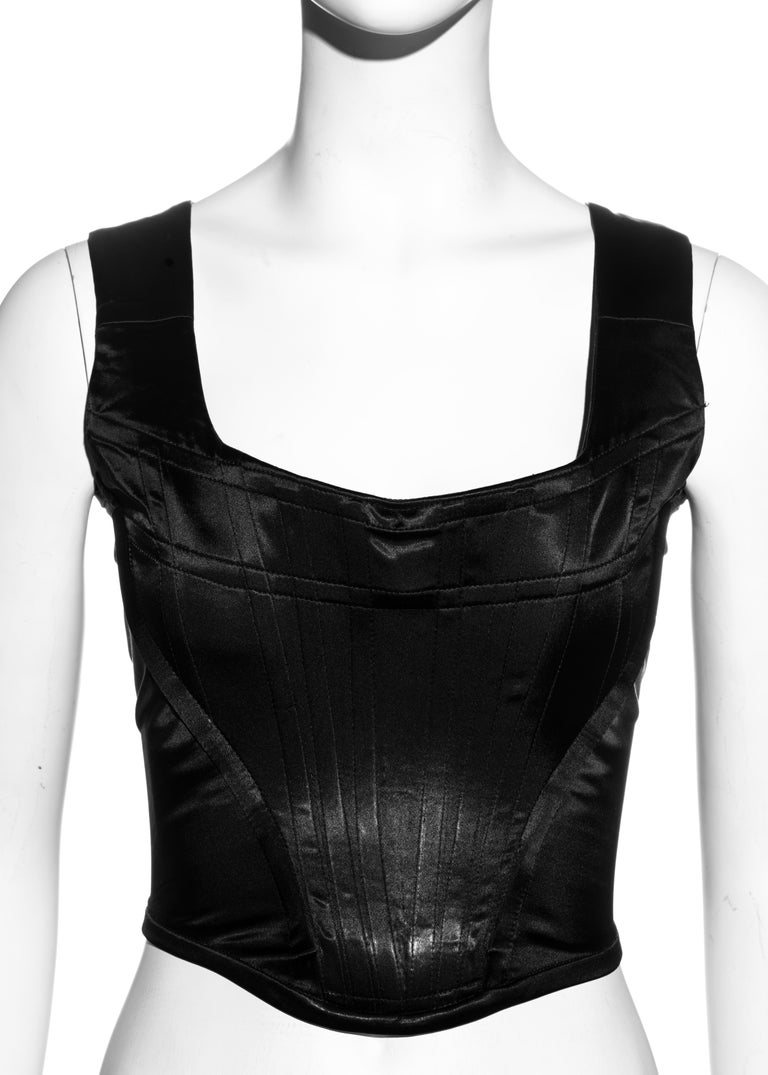 Vivienne Westwood black satin evening corset, c. 1990s For Sale at ...