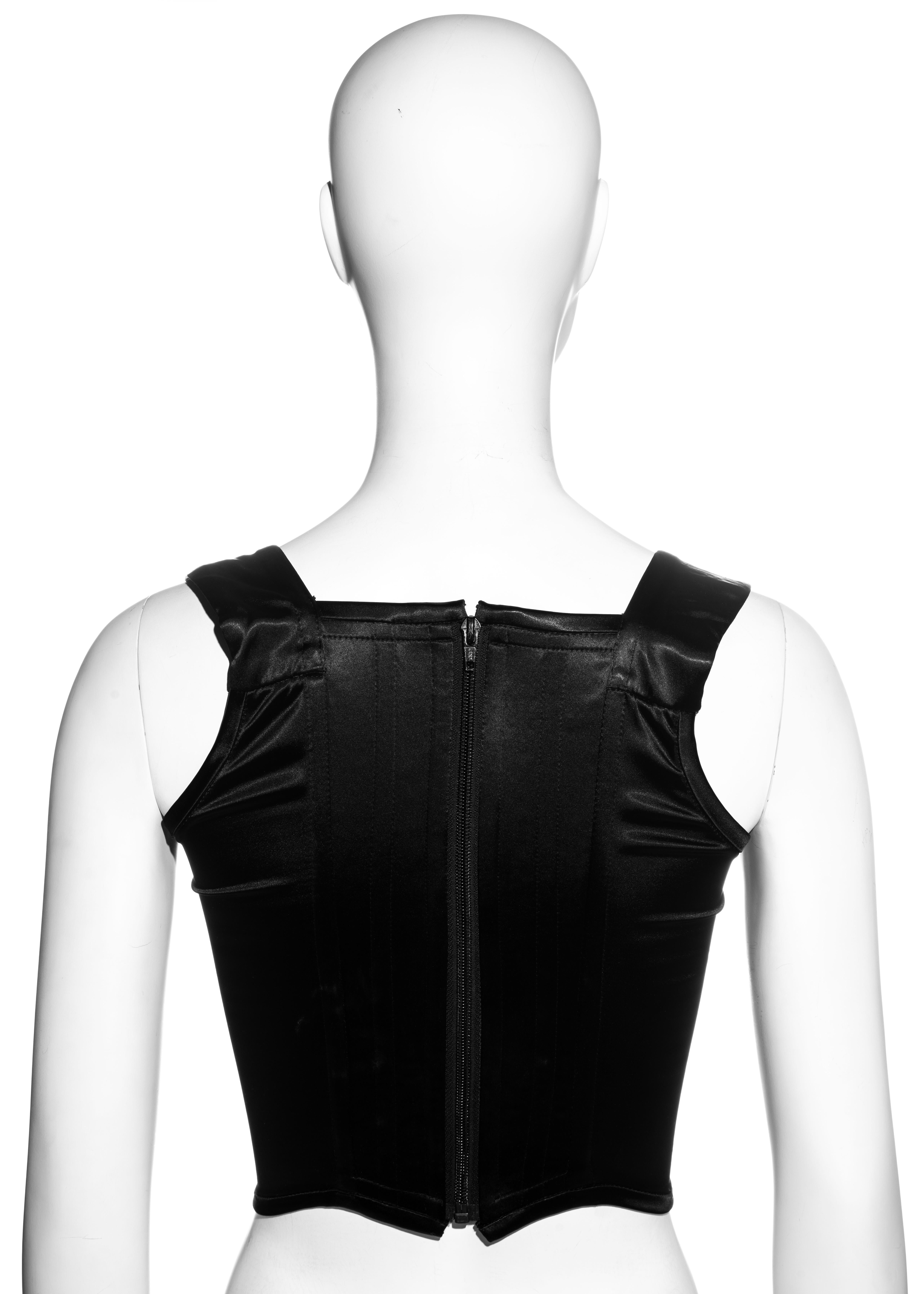 Black Vivienne Westwood black satin evening corset, c. 1990s For Sale