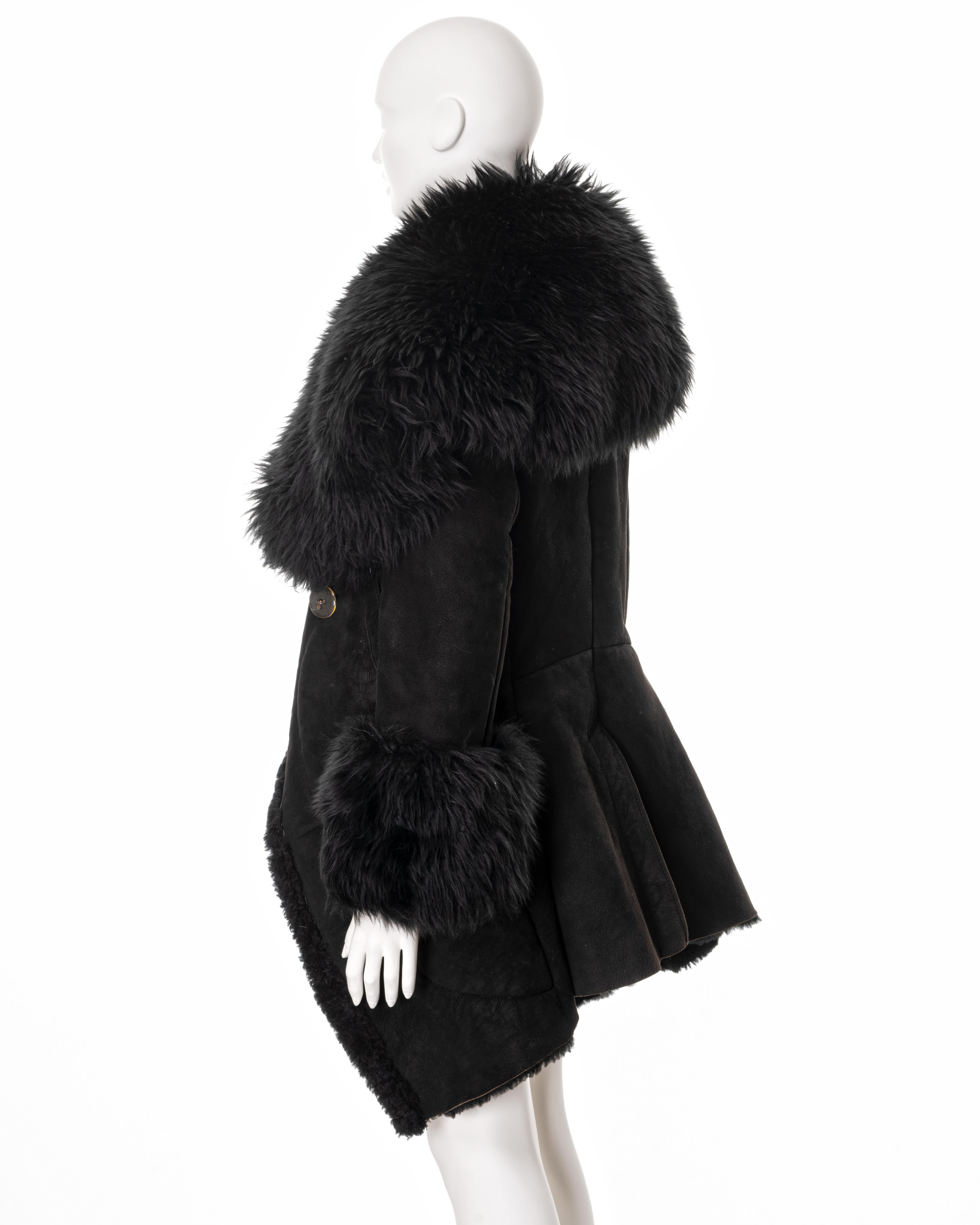 Vivienne Westwood black sheepskin coat, fw 1992 For Sale 11