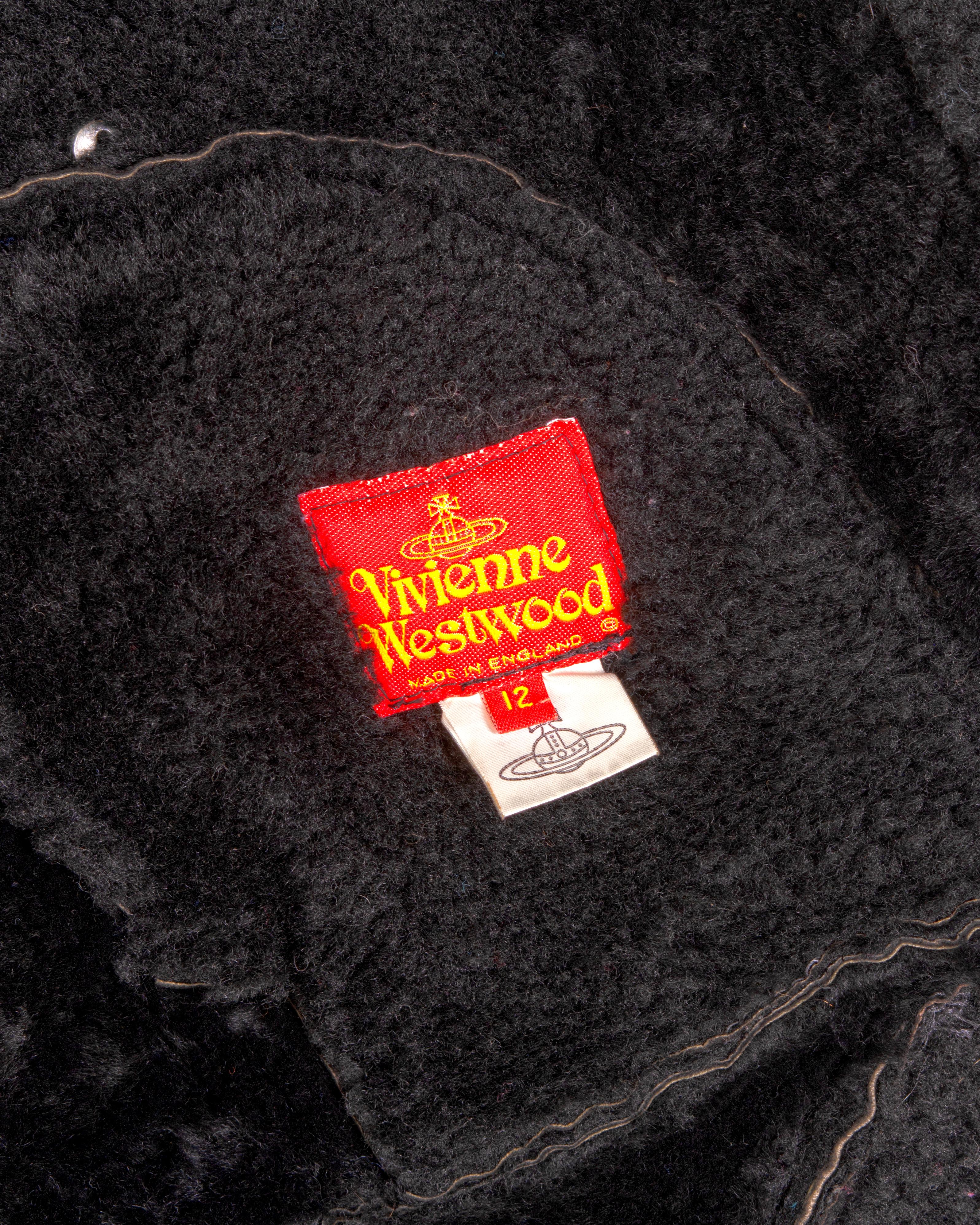 Vivienne Westwood black sheepskin coat, fw 1992 For Sale 12