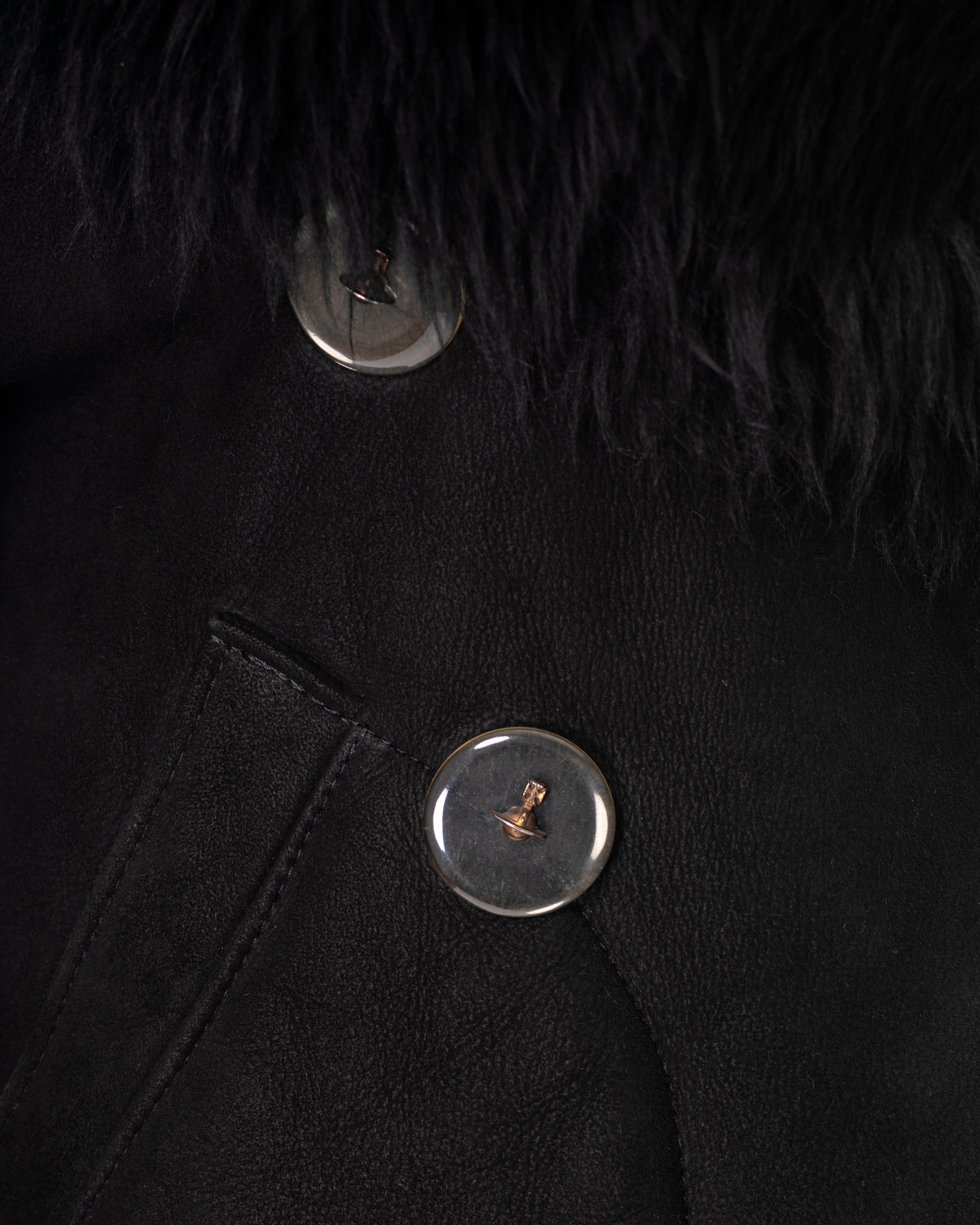 Vivienne Westwood black sheepskin coat, fw 1992 For Sale 5