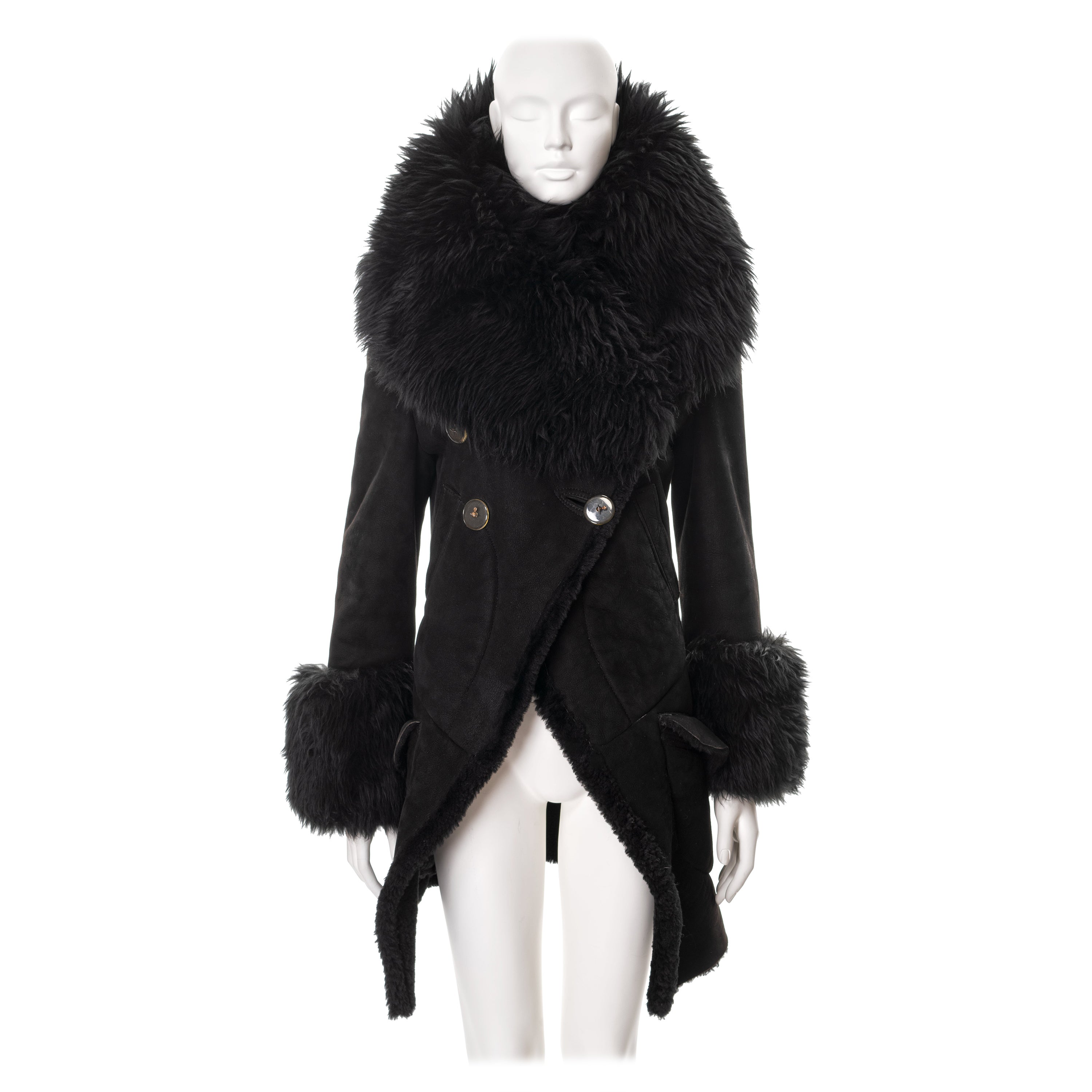 Vivienne Westwood - Manteau en peau de mouton noir, automne-hiver 1992