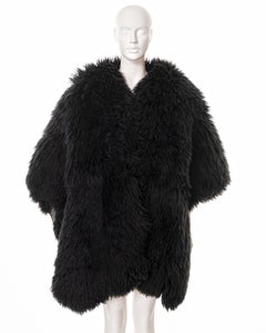 Vivienne Westwood black sheepskin oversized shawl, fw 1992