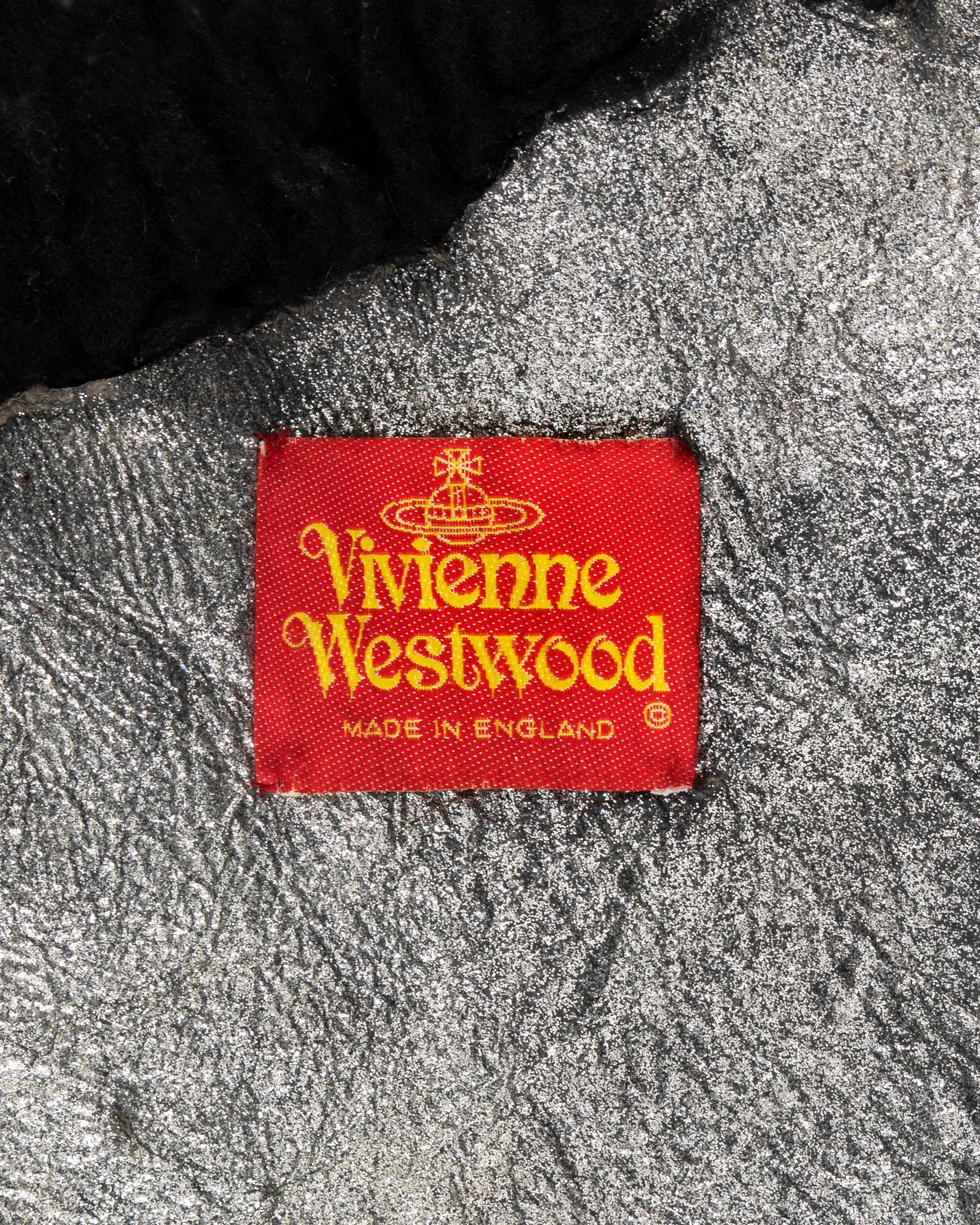 Vivienne Westwood black sheepskin oversized shawl, fw 1992 For Sale 5