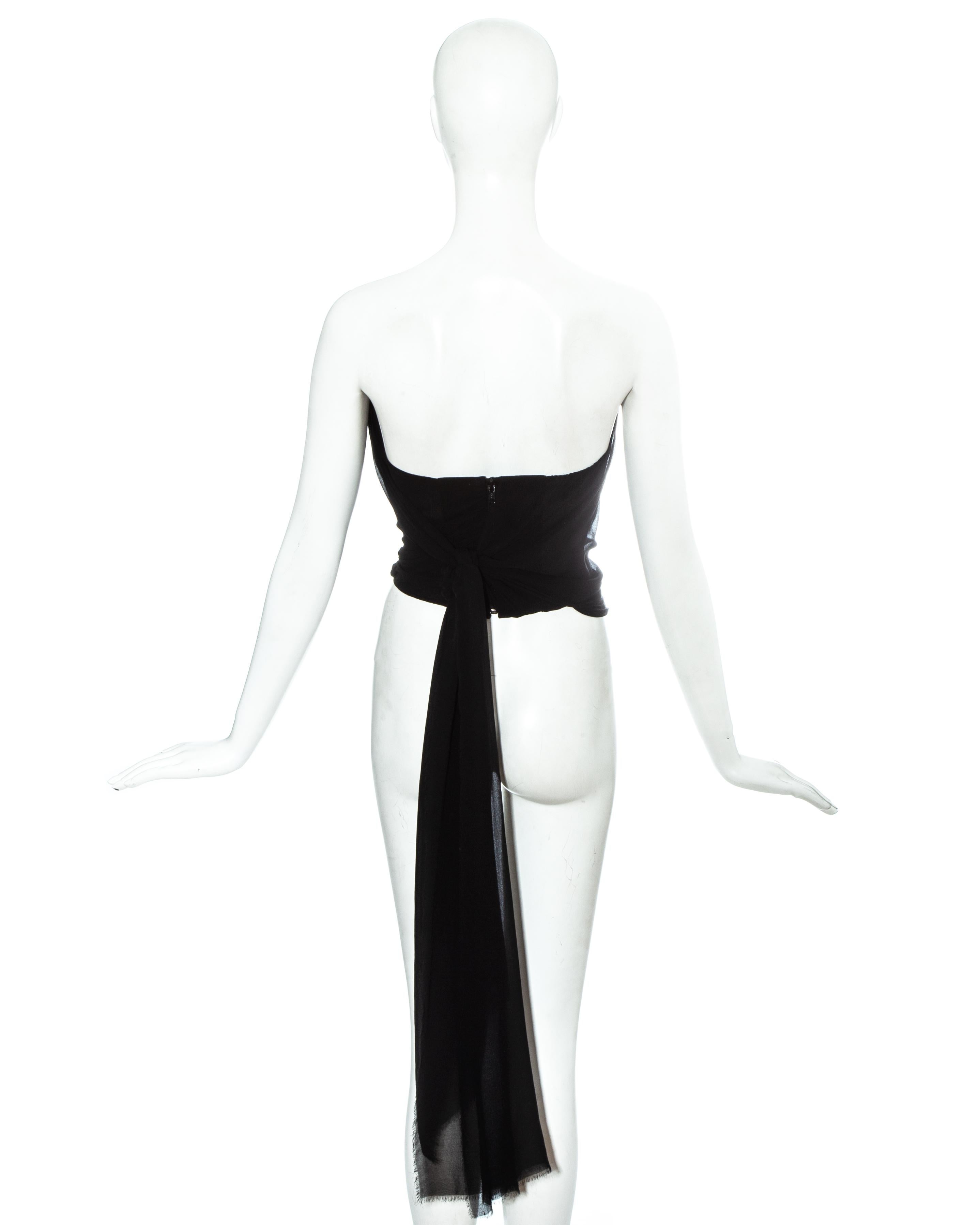 Black Vivienne Westwood black silk chiffon draped corset, 1990s