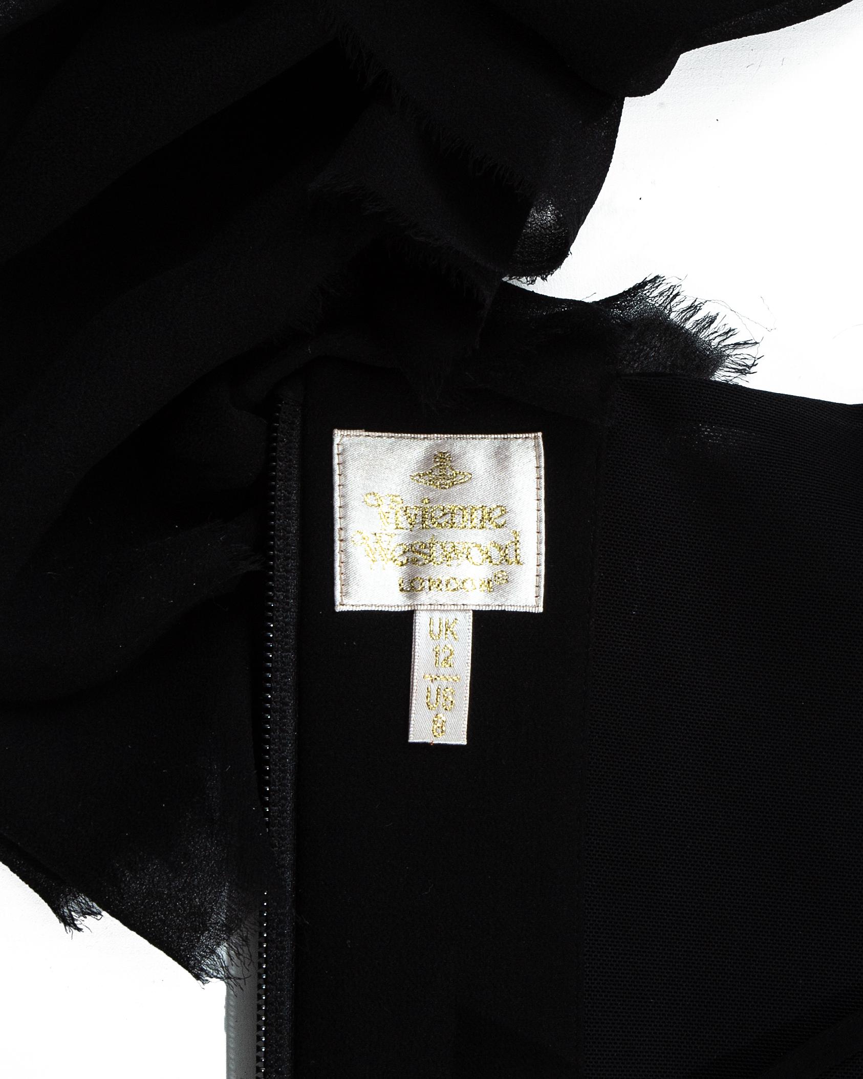 Vivienne Westwood black silk chiffon draped corset, 1990s In Excellent Condition In London, GB