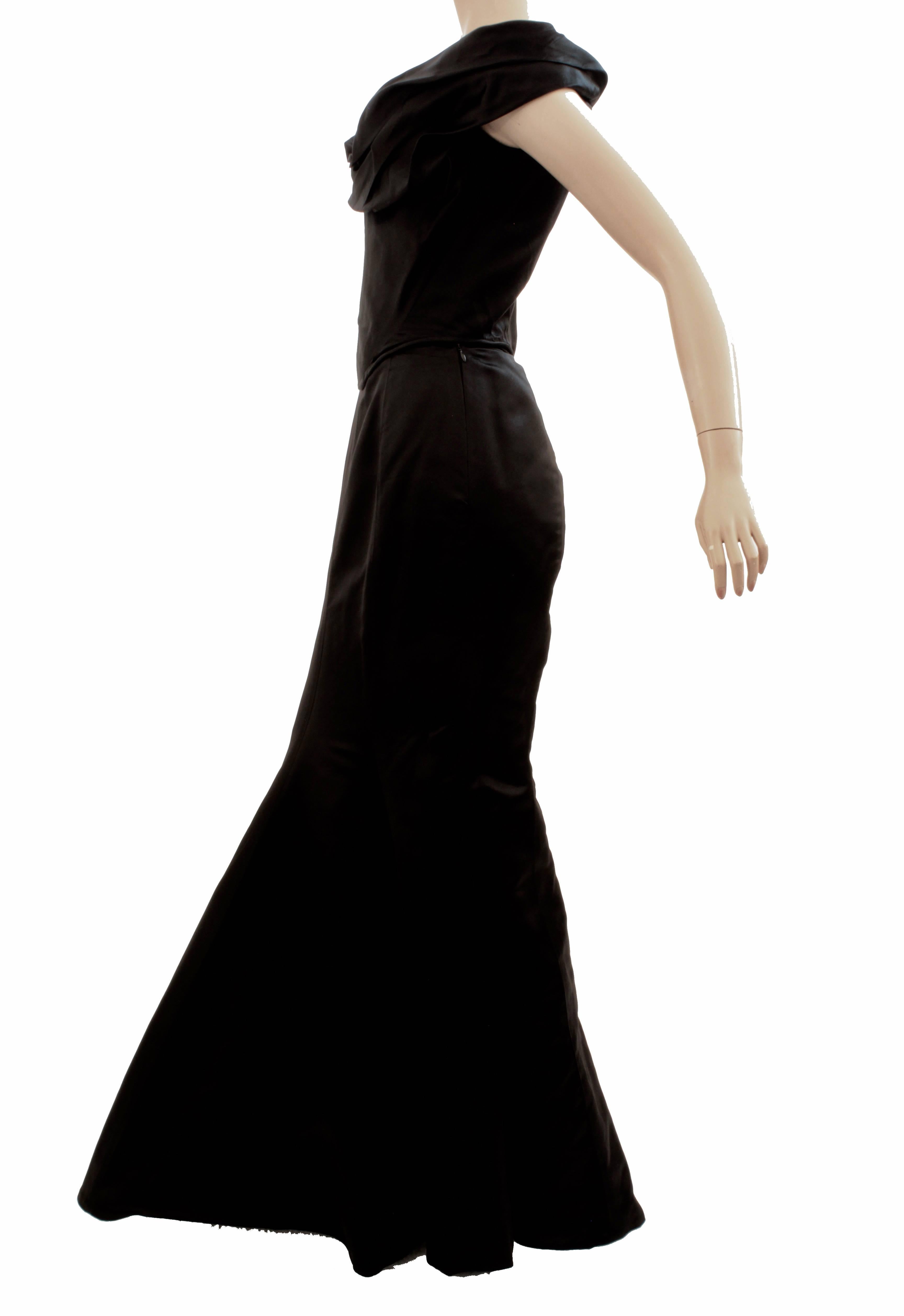 Vivienne Westwood Black Silk Corset Gown 2pc Special Couture Gold Label 10/12 In Good Condition In Port Saint Lucie, FL